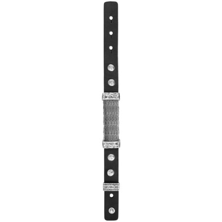 mit Leder online Armband Seven-24 schwarzem Edelstahl kaufen bei Netto