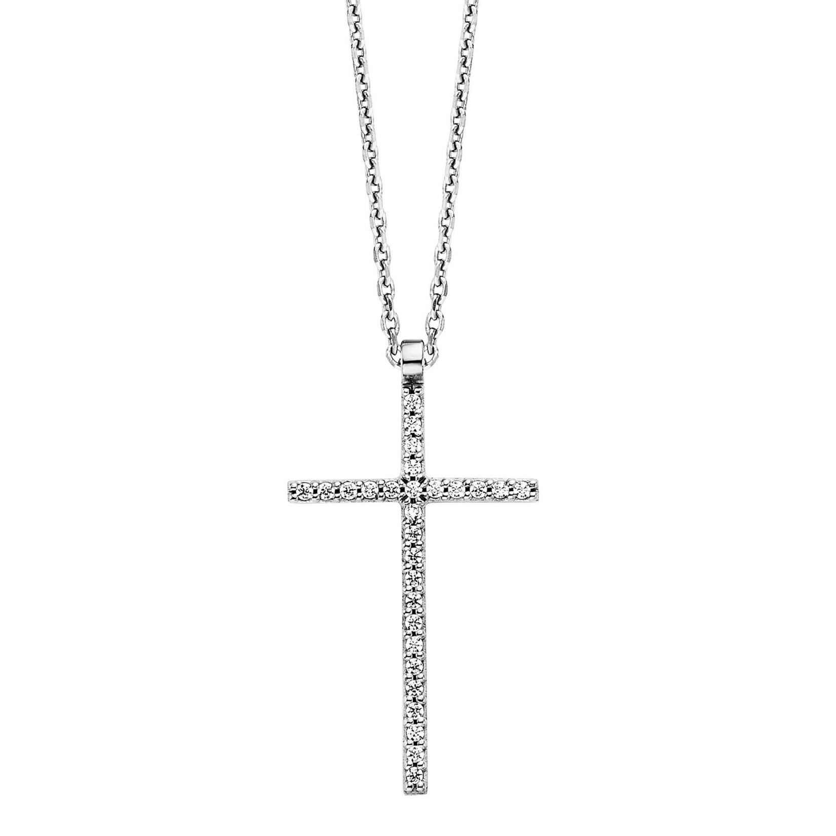 Julie Julsen Anhänger mit Kette 925/- Sterling Silber rhodiniert mit Anhänger Kreuz | 09120120095166