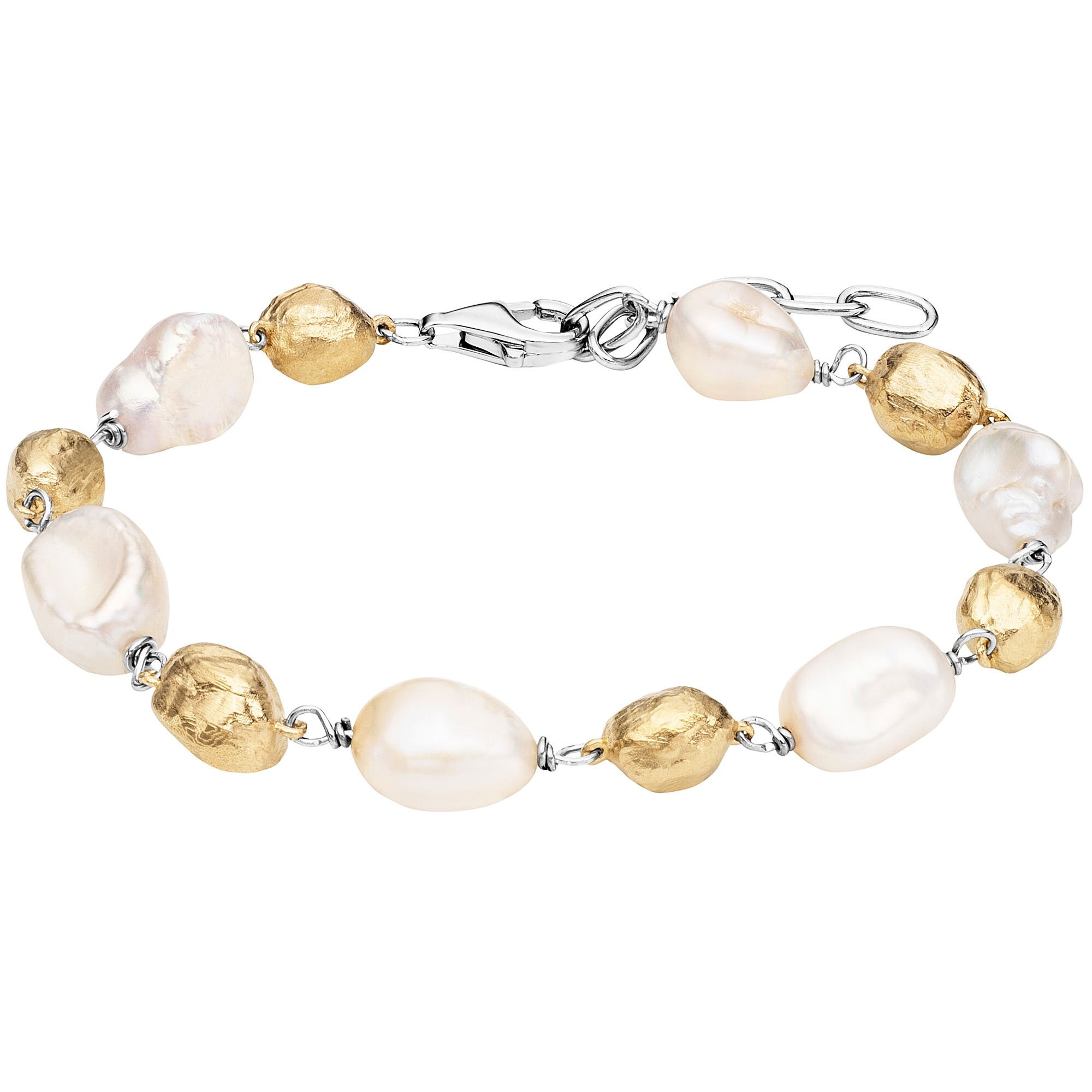 Julie Julsen Armband 925/- Sterling Silber vergoldet Perlen und Nuggets - Bild 1