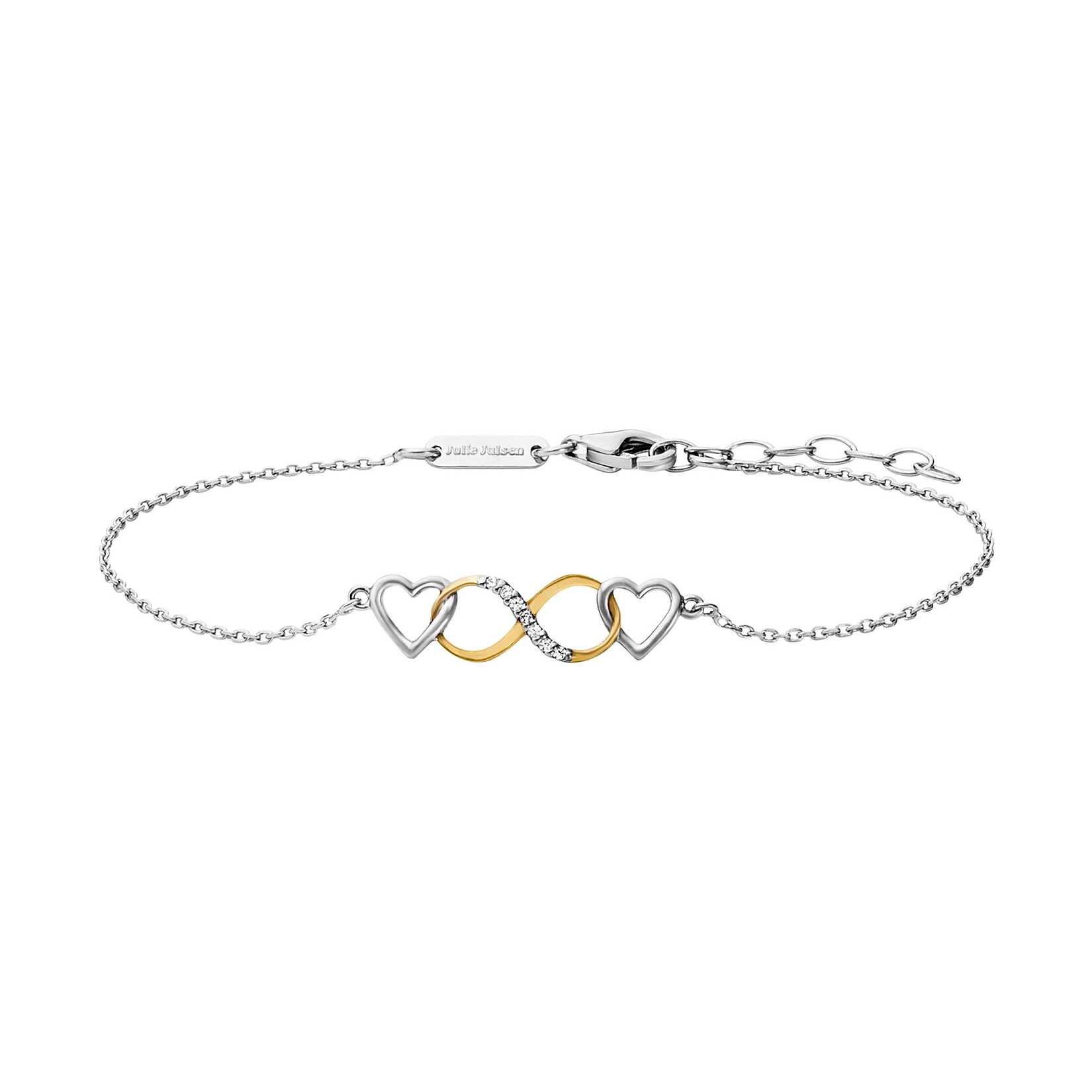 Julie Julsen Armband 925 Silber rhodiniert teils vergoldet Infinity Herz | 09120120093452