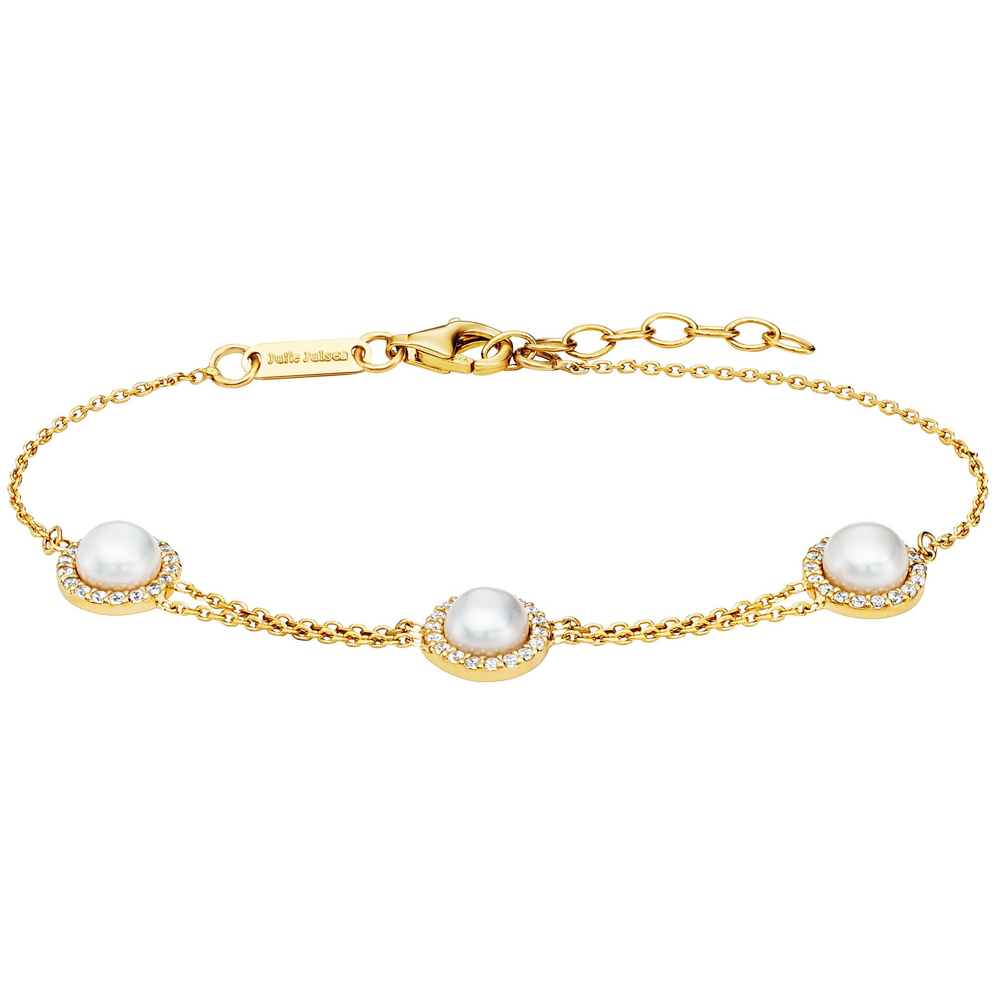 Julie Julsen Armband 925/- Sterling Silber vergoldet Perle und Zirkonia - Bild 1