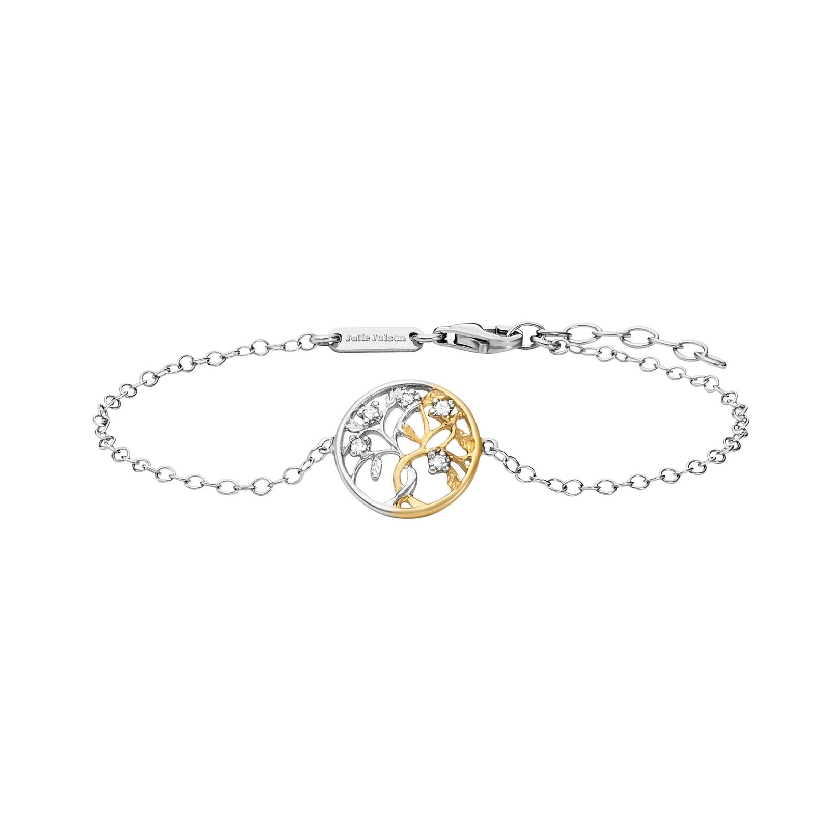 Julie Julsen Armband 925 Silber rhodiniert teils vergoldet Liebesbaum Zirkonia | 09120120093506