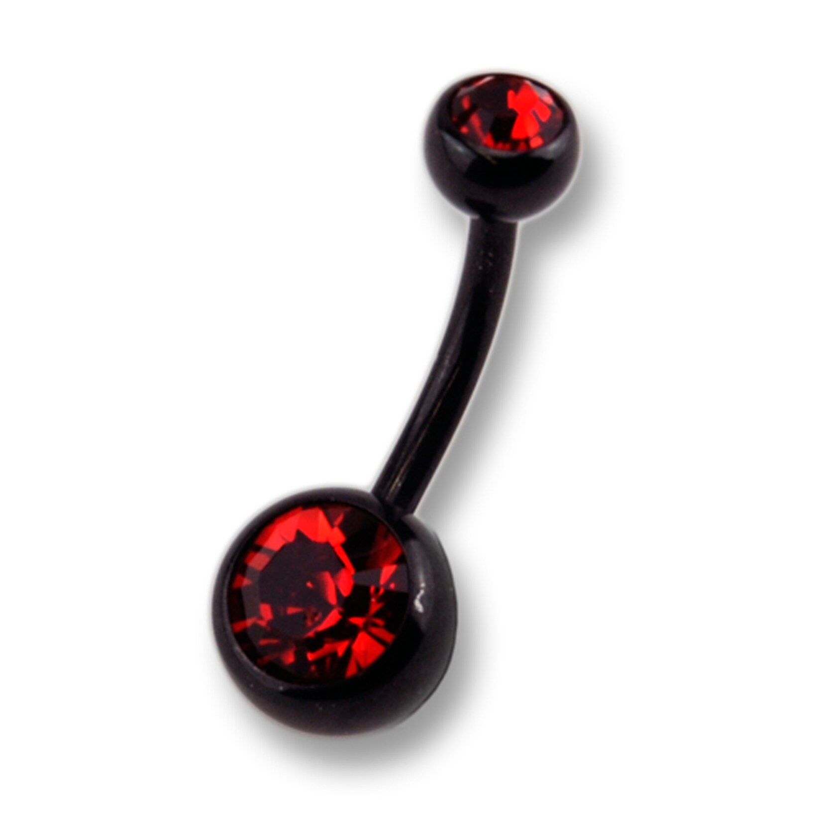 Zeeme Body Jewelry Piercing Bauchnabelpiercing Chirurgiestahl schwarz Kristall