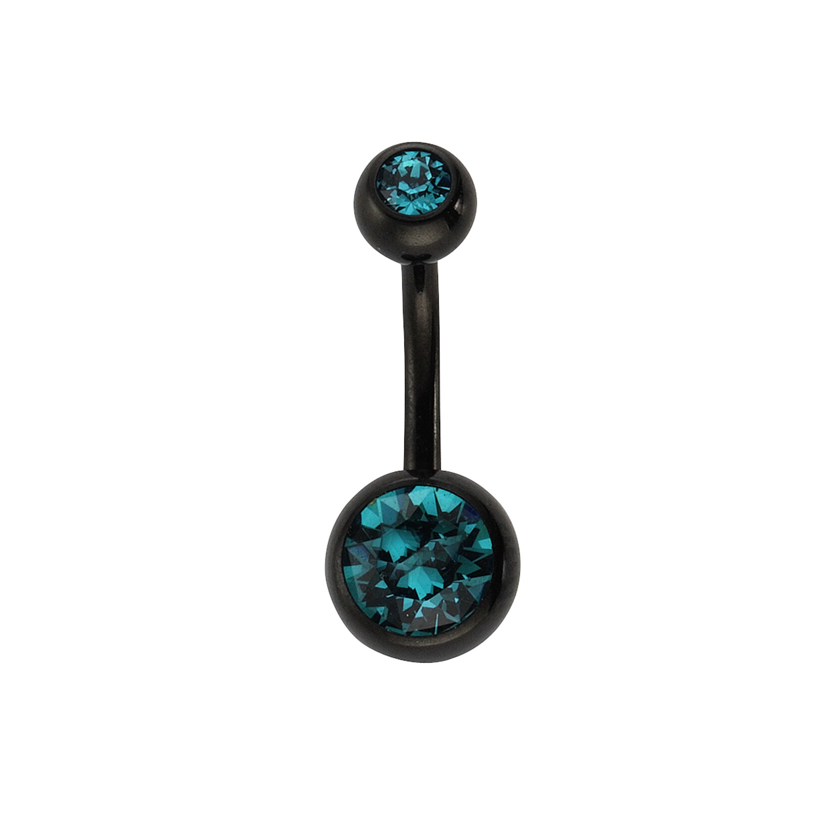 Zeeme Body Jewelry Piercing 316L Chirurgenstahl schwarz Kristall blau | 04006046214032