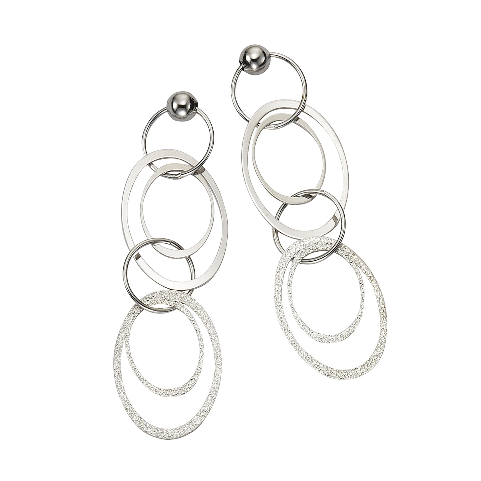 Celesta Silber Ohrringe Silber 925 rhodiniert aus Ringen 6cm lang | 04006046086639