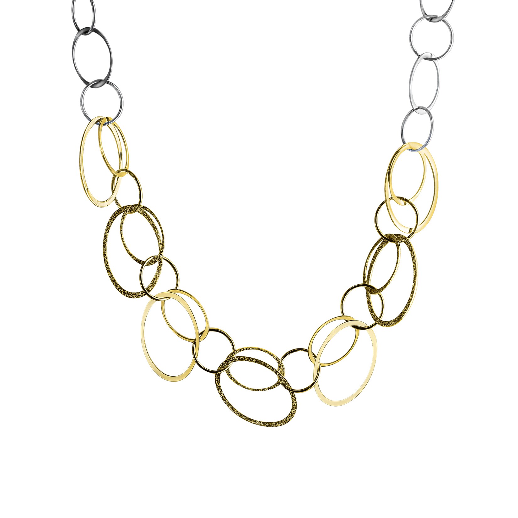 Celesta Silber Halskette Silber 925 zweifarbig glanz / diamantiert 45cm lang | 04006046396240