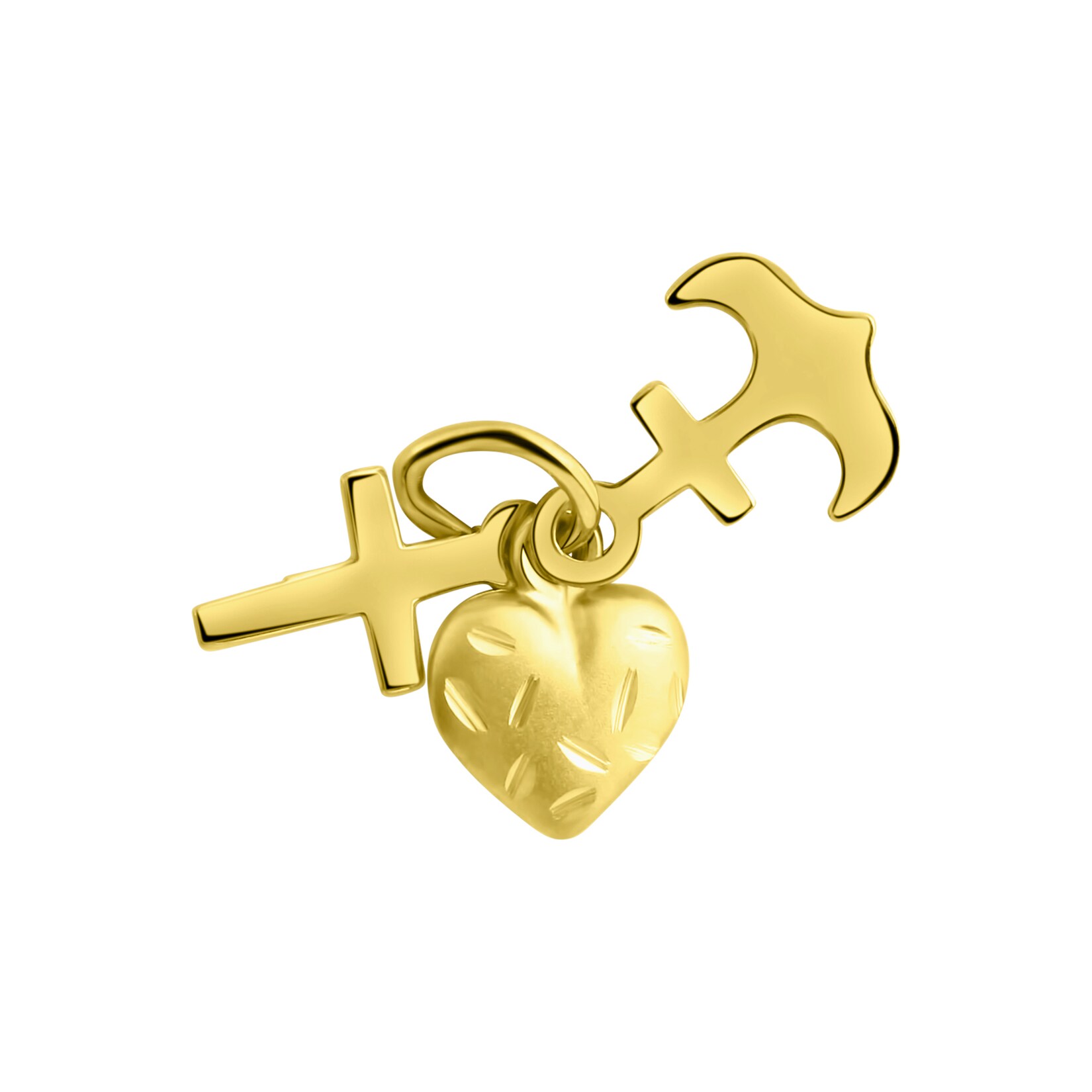 Fascination by Ellen K. Anhänger Gold 375 Motiv Glaube, Liebe, Hoffnung | 04006046425438