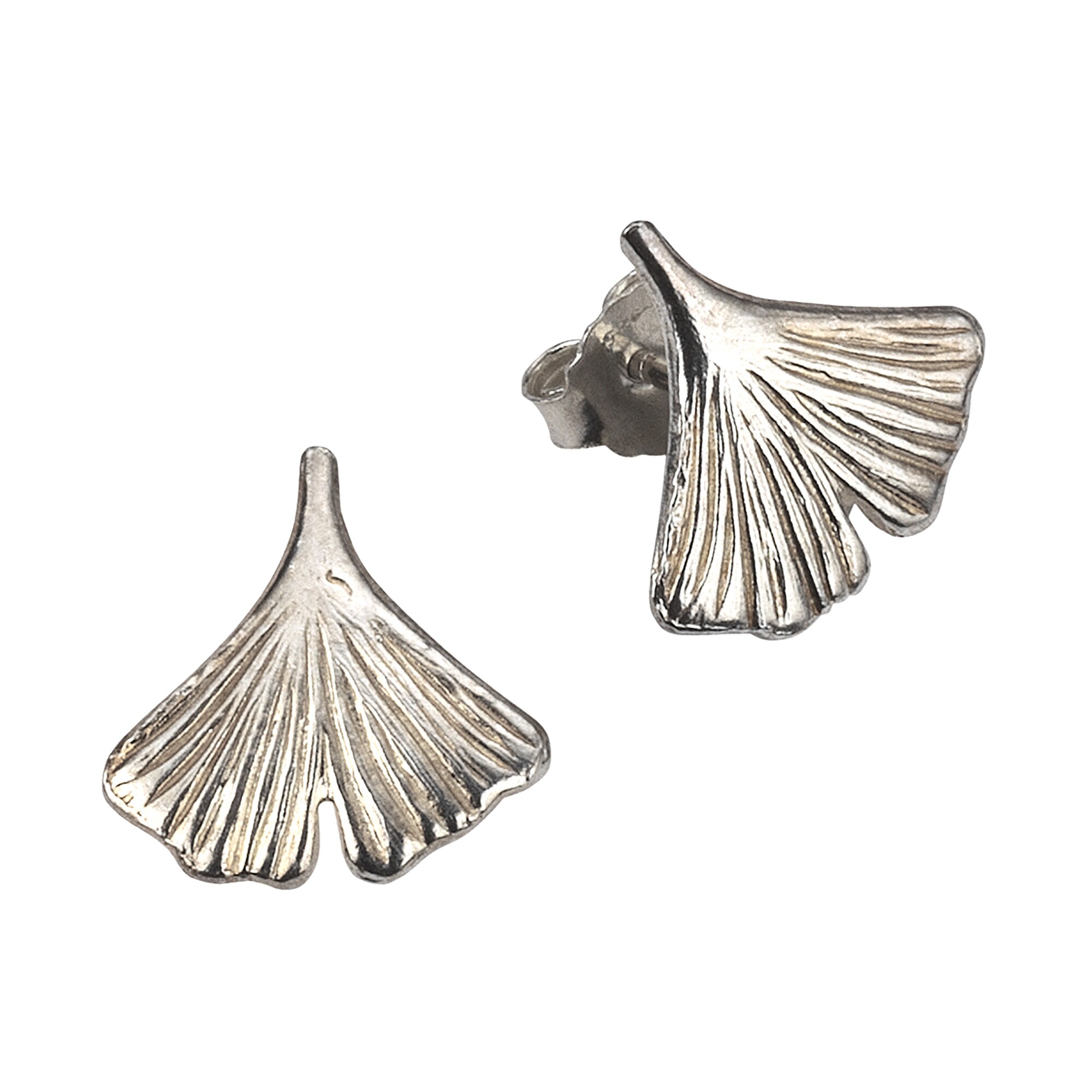 Zeeme Silber Ohrstecker 925/- Sterling Silber Motiv Ginko - Bild 1