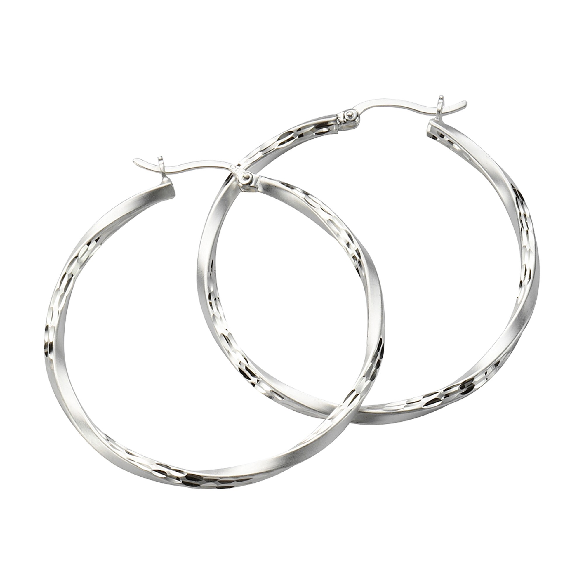 Celesta Silber Creolen 925 Silber rhodiniert 4,0cm - Bild 1