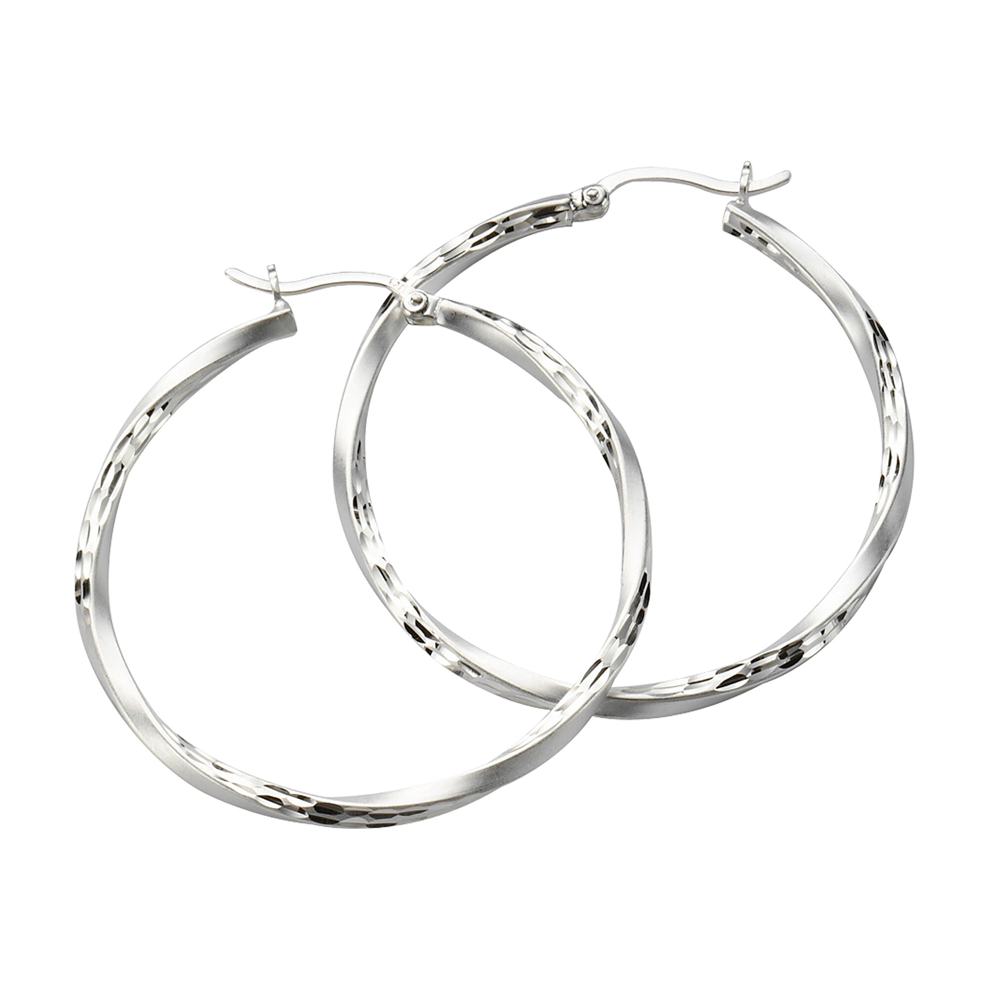 Zeeme Silber Ohrringe 925 Silber mattiert diamantiert - Bild 1