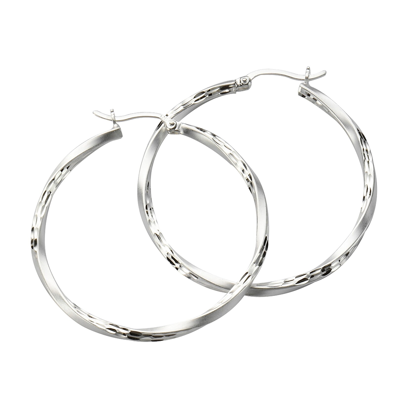 Zeeme Silber Ohrringe 925 Silber mattiert diamantiert