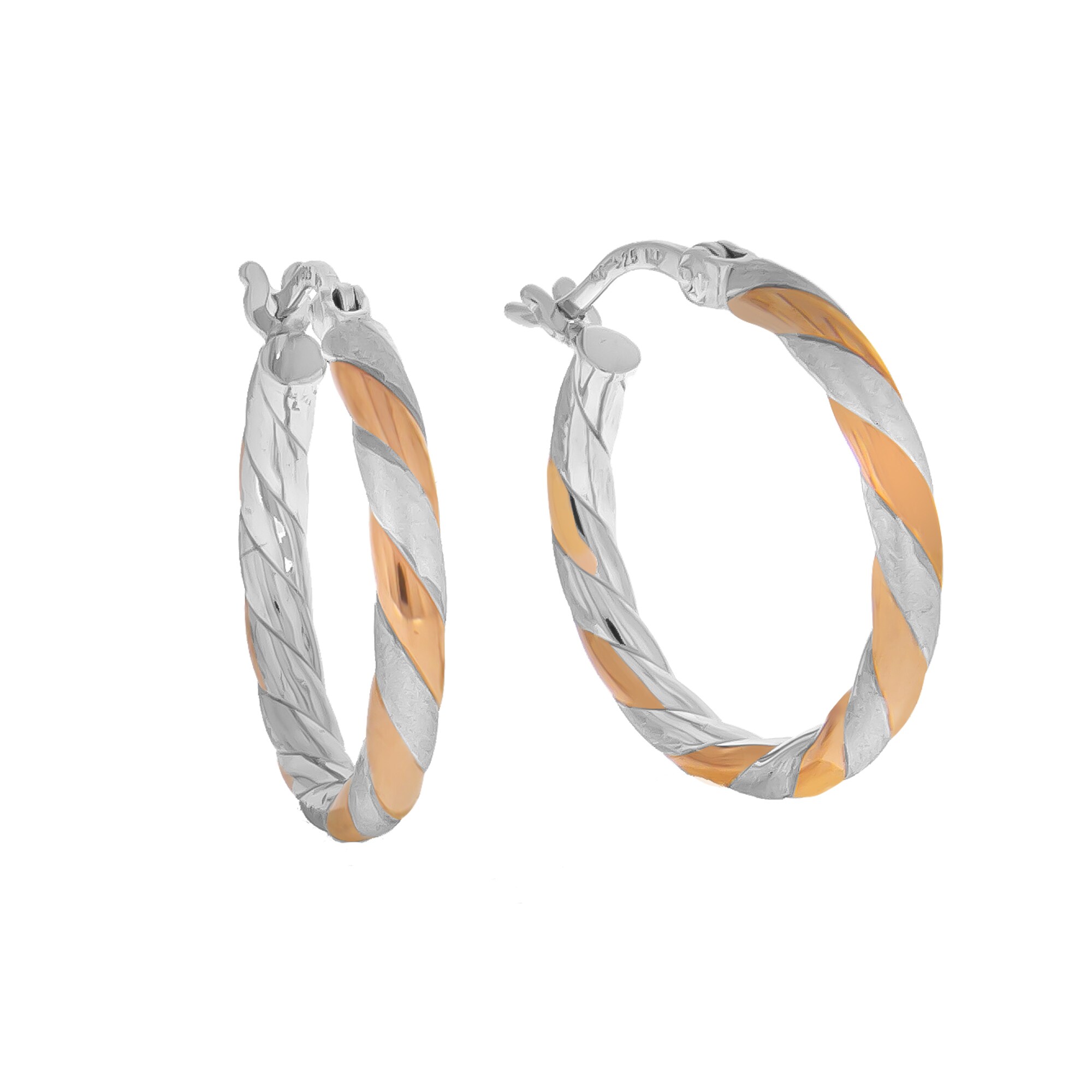 Zeeme Basic Ohrringe Silber 925 zweifarbig 20mm Durchmesser - Bild 1