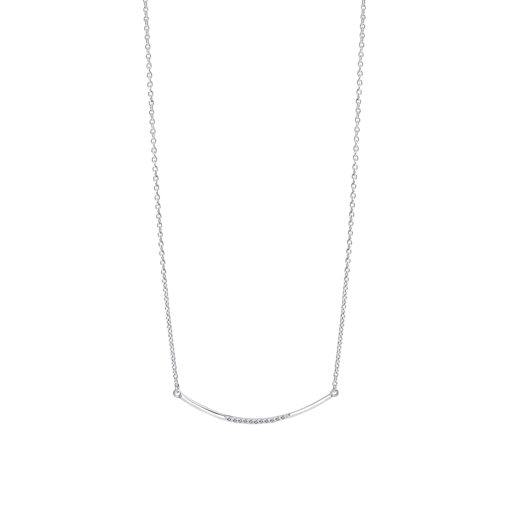 Zeeme Silber Halskette 925 Silber rhodiniert Zirkonia wei&szlig; - Bild 1