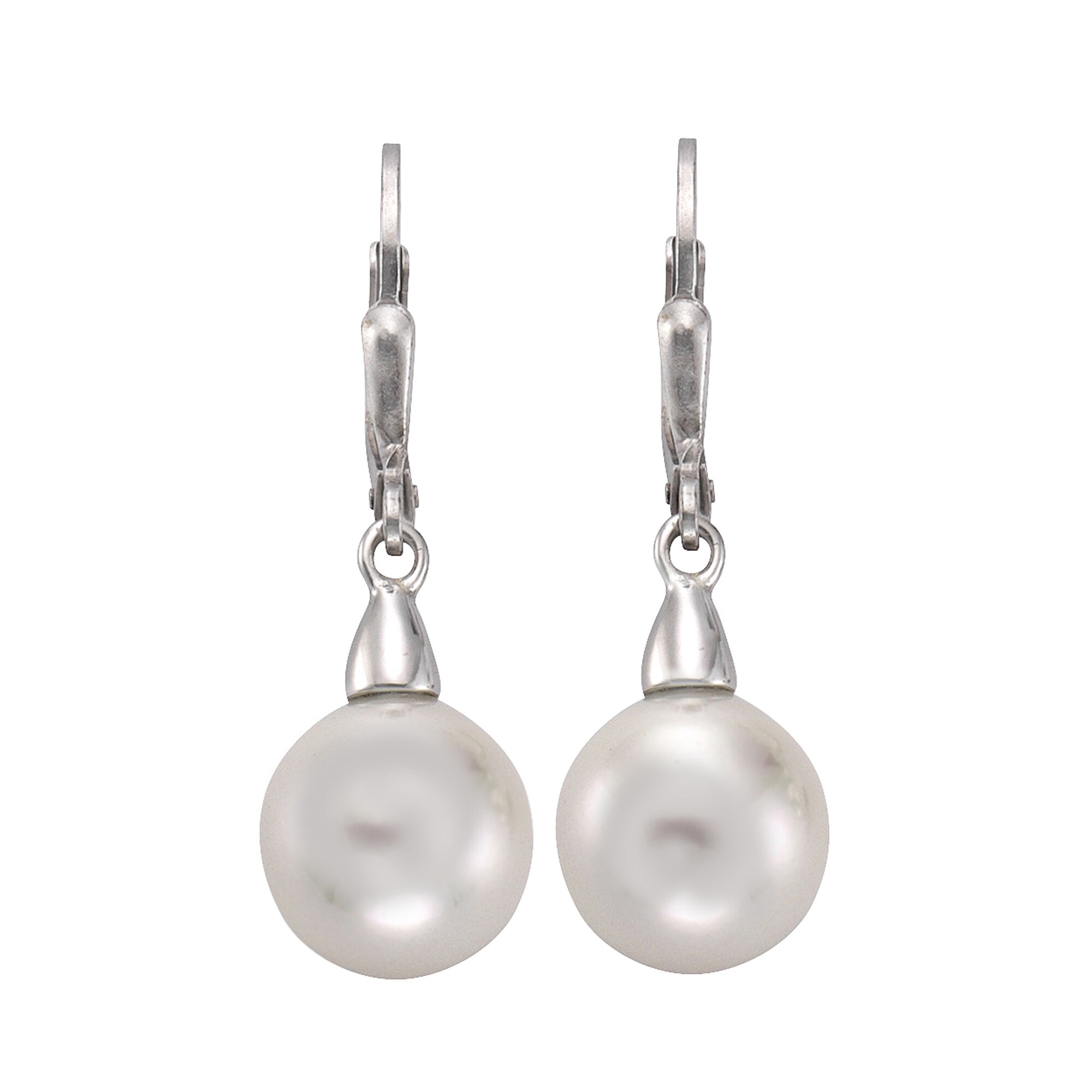 Zeeme Pearls Ohrringe Silber 925 rhodiniert mit wei&szlig;er Muschelkernperle - Bild 1