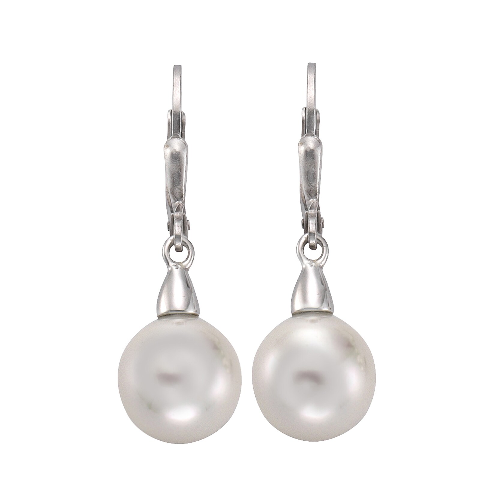Zeeme Pearls Ohrringe Silber 925 rhodiniert mit weißer Muschelkernperle | 04006046211208