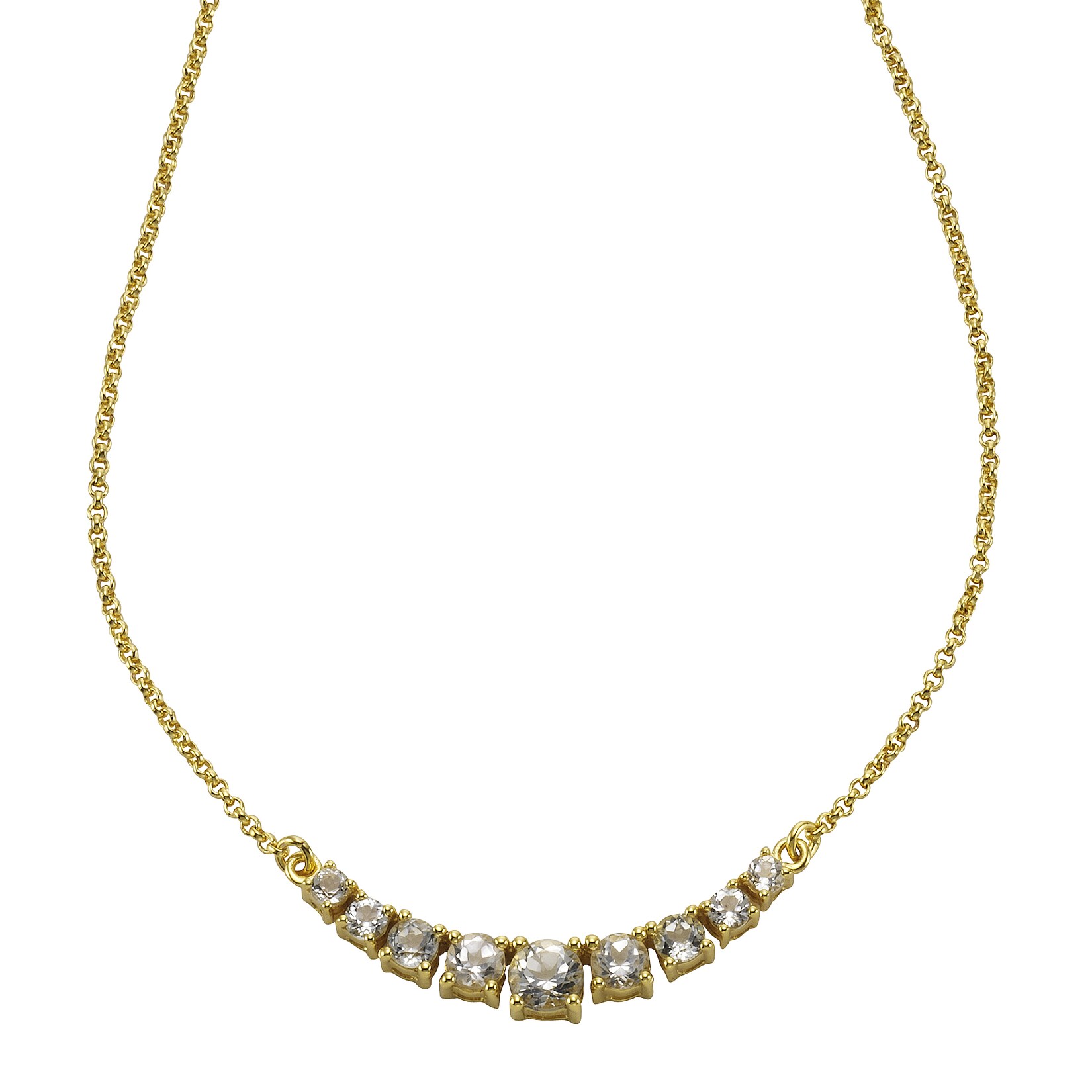 Zeeme Gemstones Collier 925/- Sterling Silber Weißtopas | 04006046257251