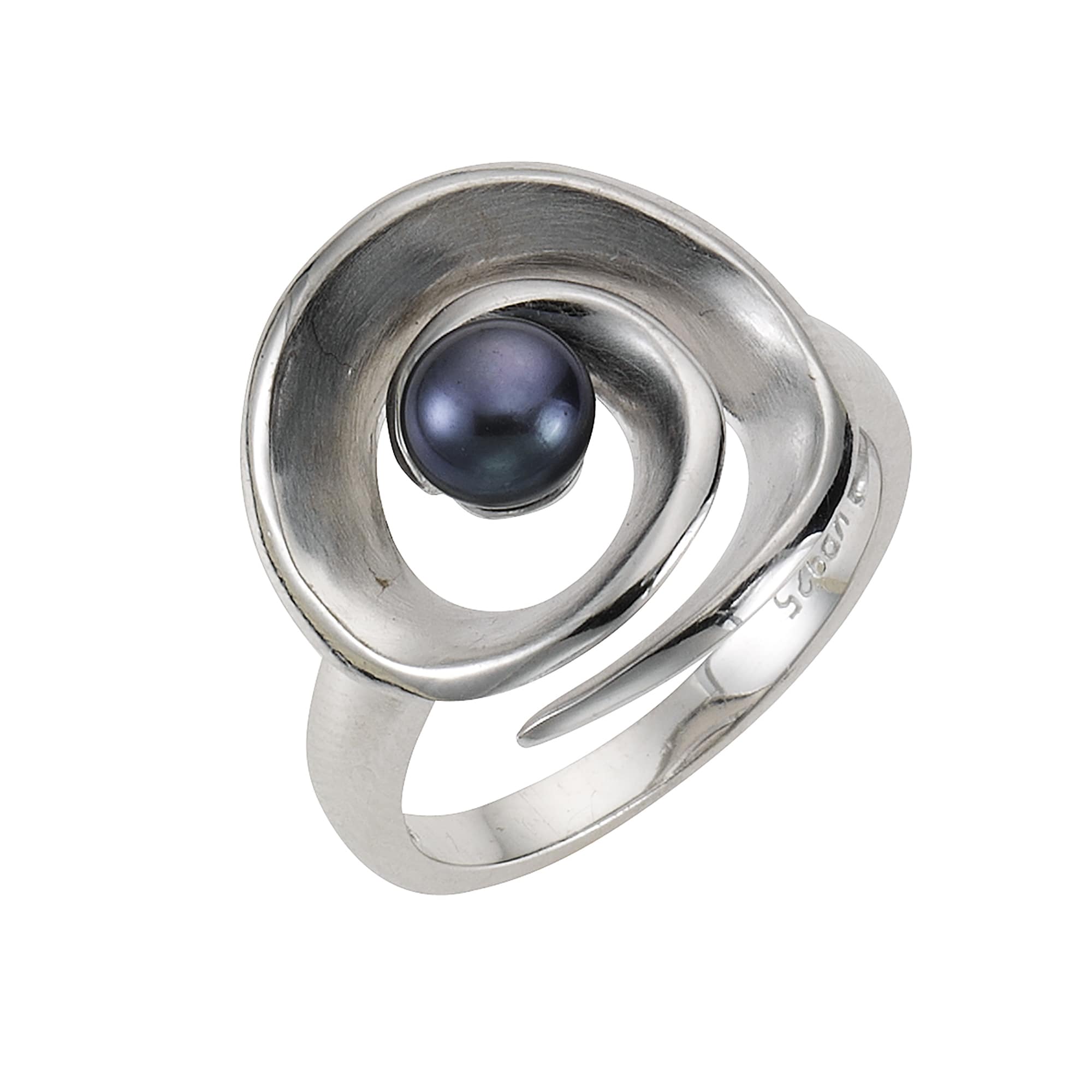 Zeeme Pearls Ring Silber 925 rhodiniert mit schwarzer Perle - Bild 1