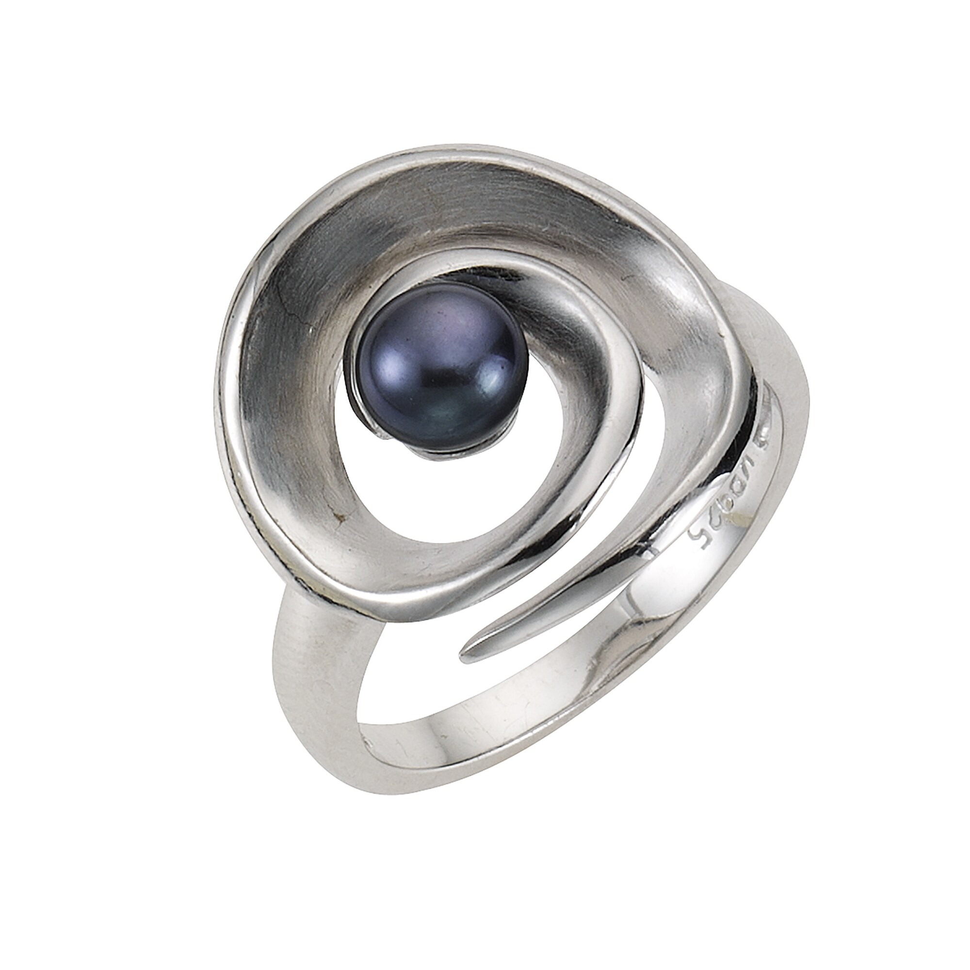 Zeeme Pearls Ring Silber 925 rhodiniert mit schwarzer Perle - Bild 1