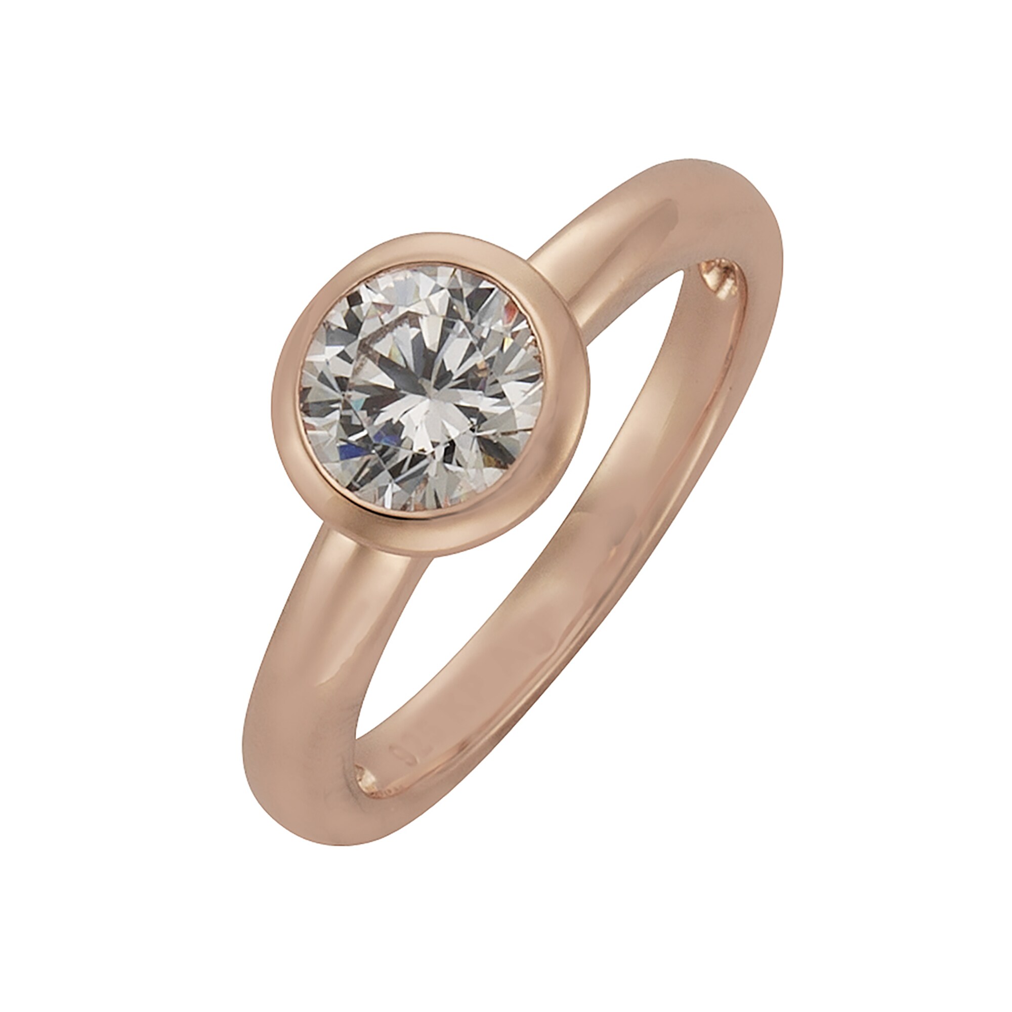 Zeeme Silber Ring 925 Sterling Silber vergoldet Zirkonia wei&szlig; - Bild 1