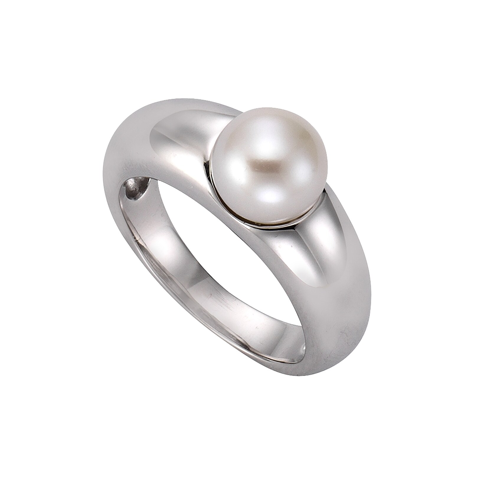 Zeeme Pearls Ring 925 Sterling Silber Muschelkernperle weiß