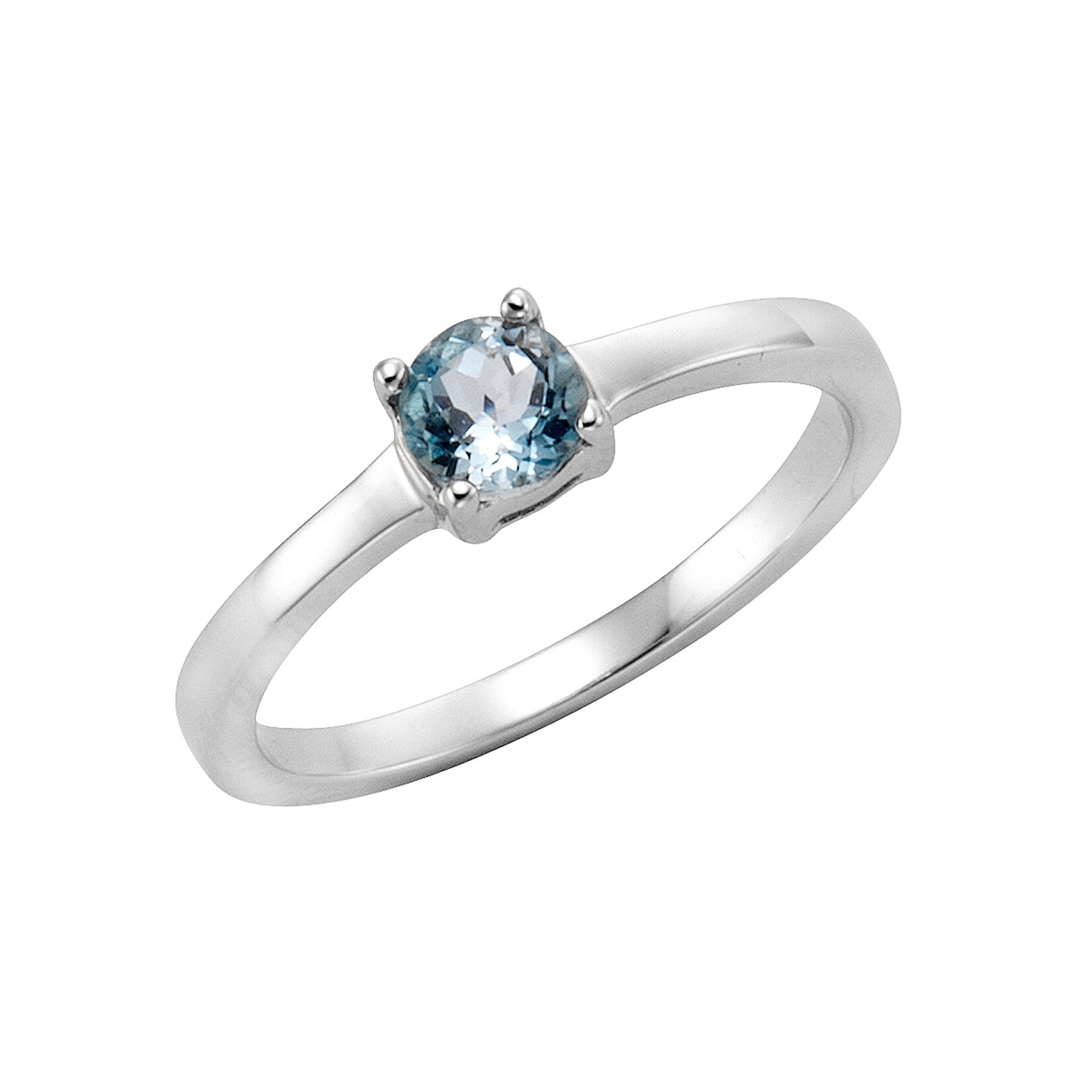 Zeeme Gemstones Ring Silber 925 rhodiniert mit Blautopas (beh.) 5mm | 04006046257152