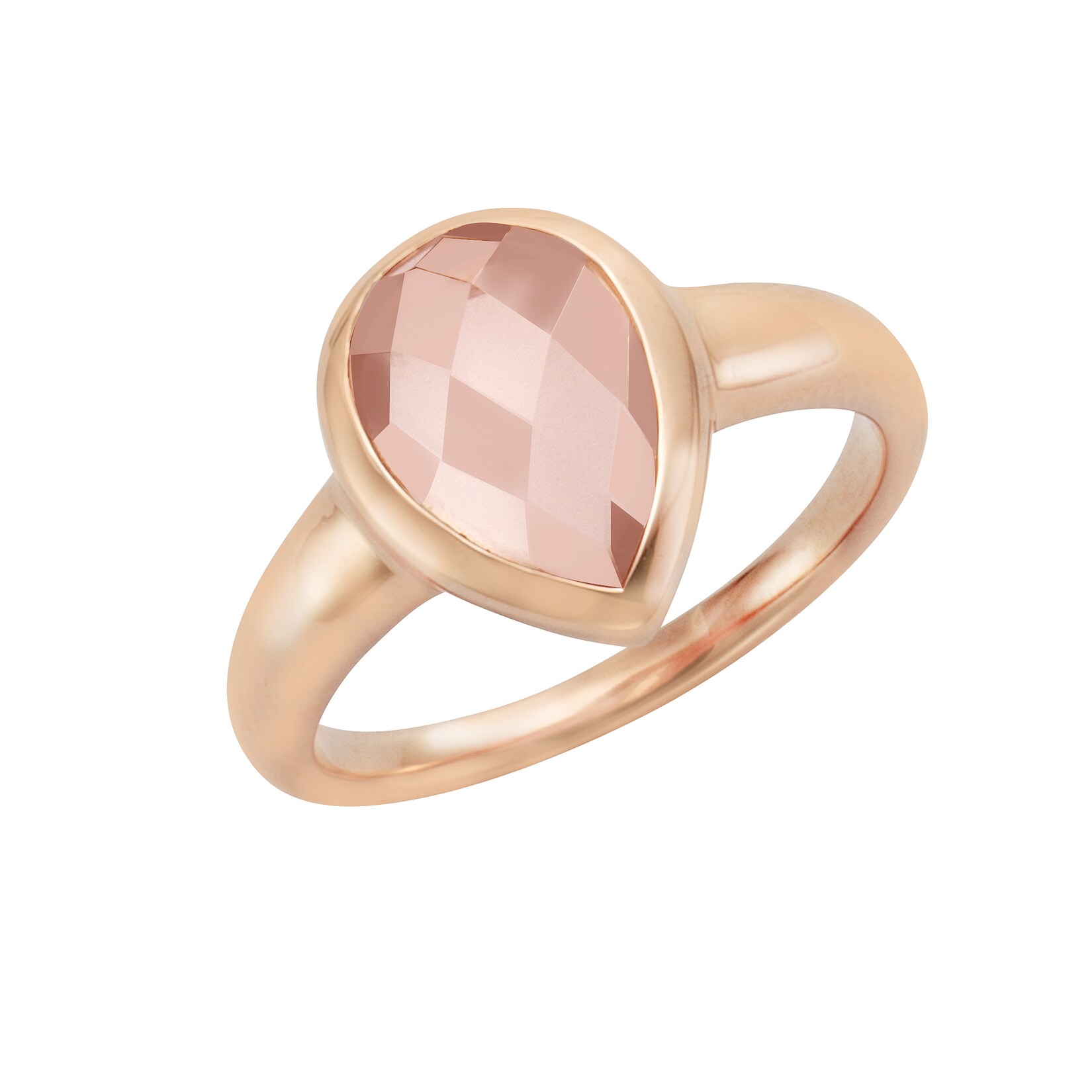 Jamelli Ring Silber 925 rosé-vergoldet mit echtem Rosenquarz