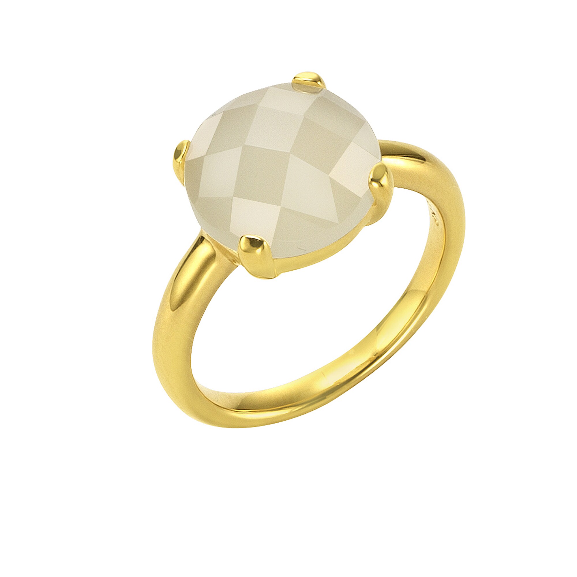 Jamelli Ring 925 Silber vergoldet mit Mondstein - Bild 1