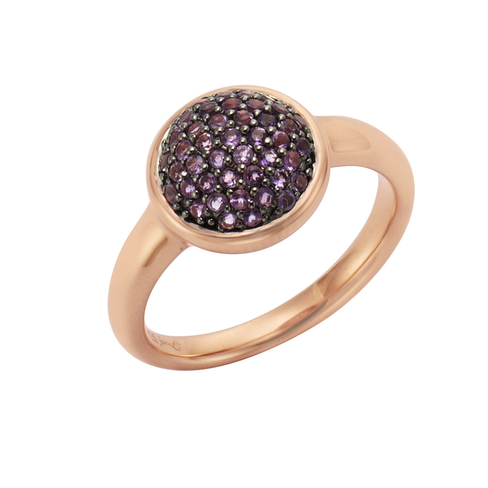 Jamelli Ring 925 Silber ros&eacute; vergoldet Amethyst - Bild 1
