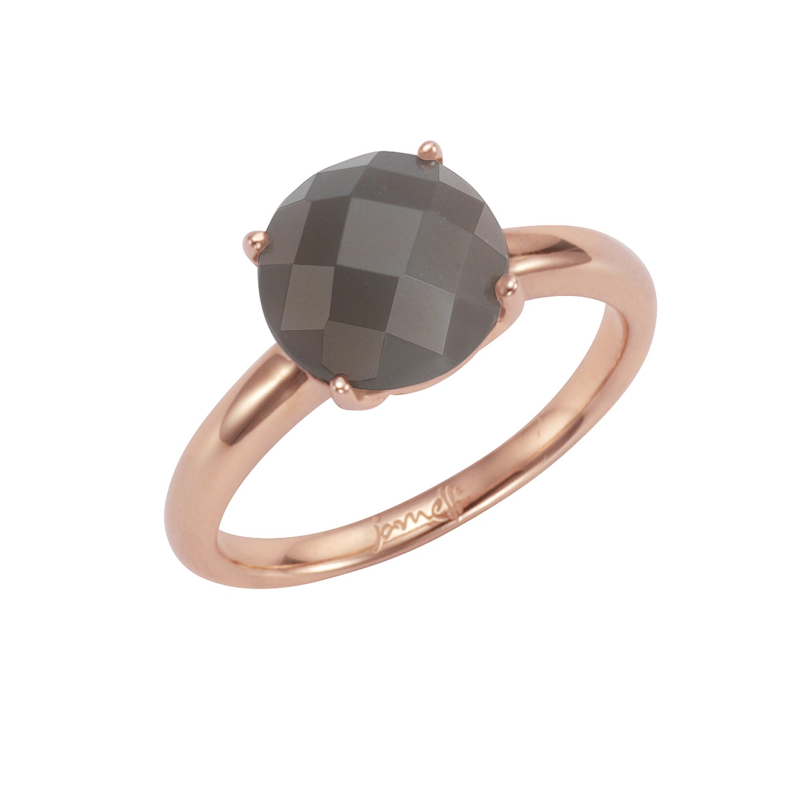 Jamelli Ring 925 Silber rosé vergoldet Mondstein grau