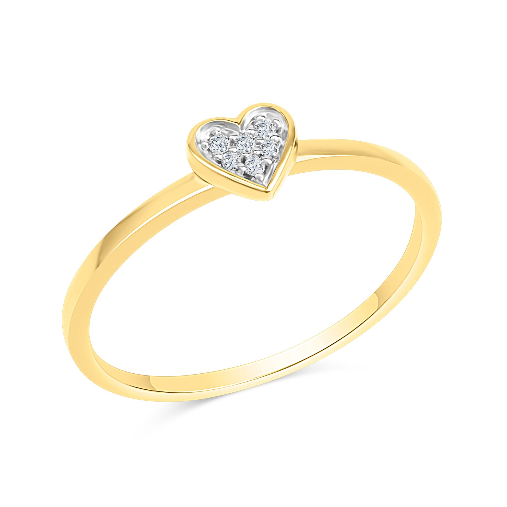 Diamonds by Ellen K. Ring Gold 585 zweifarbig Herz-Motiv mit Brillanten 0,025ct. | 04006046348676