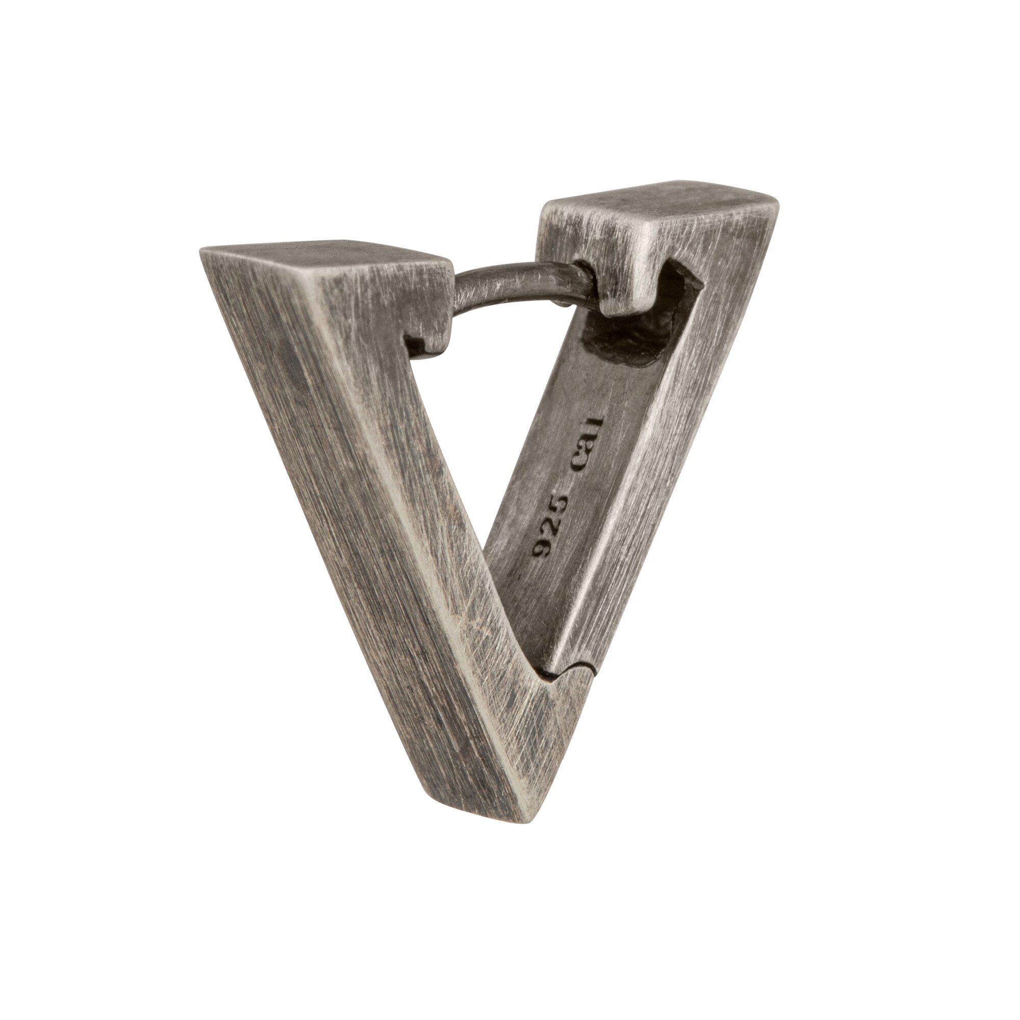 cai Single-Creole 925/- Sterling Silber matt oxidiert Dreieck - Bild 1