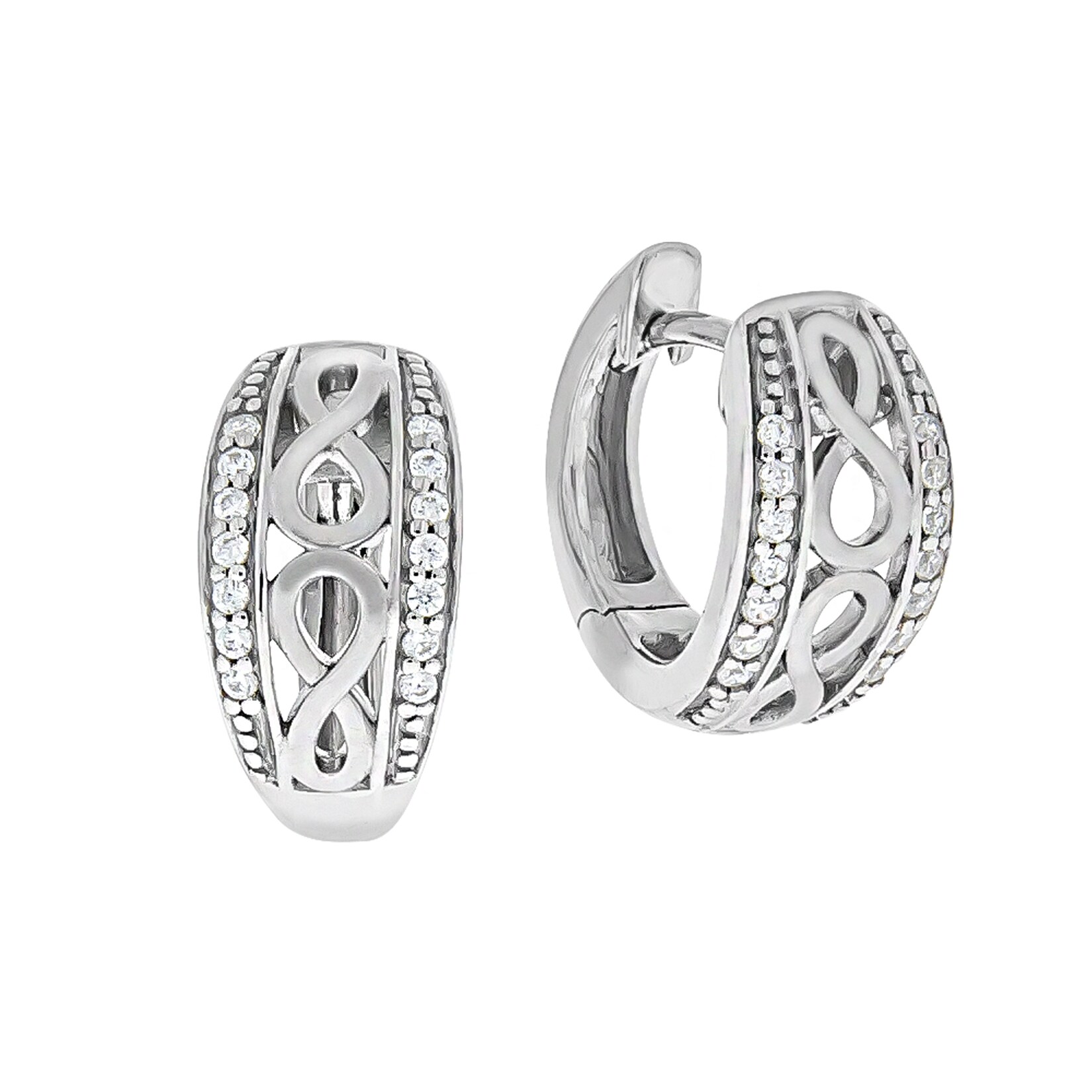 Zeeme Silber Ohrringe Silber 925 Zirkonia weiß