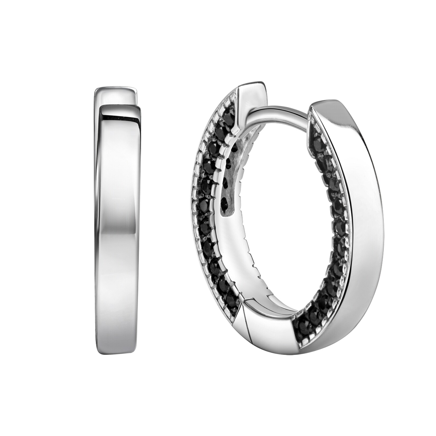 Celesta Silber Ohrringe Silber 925 rhodiniert mit 88 schwarzen Zirkonia-Steinen | 04006046396028