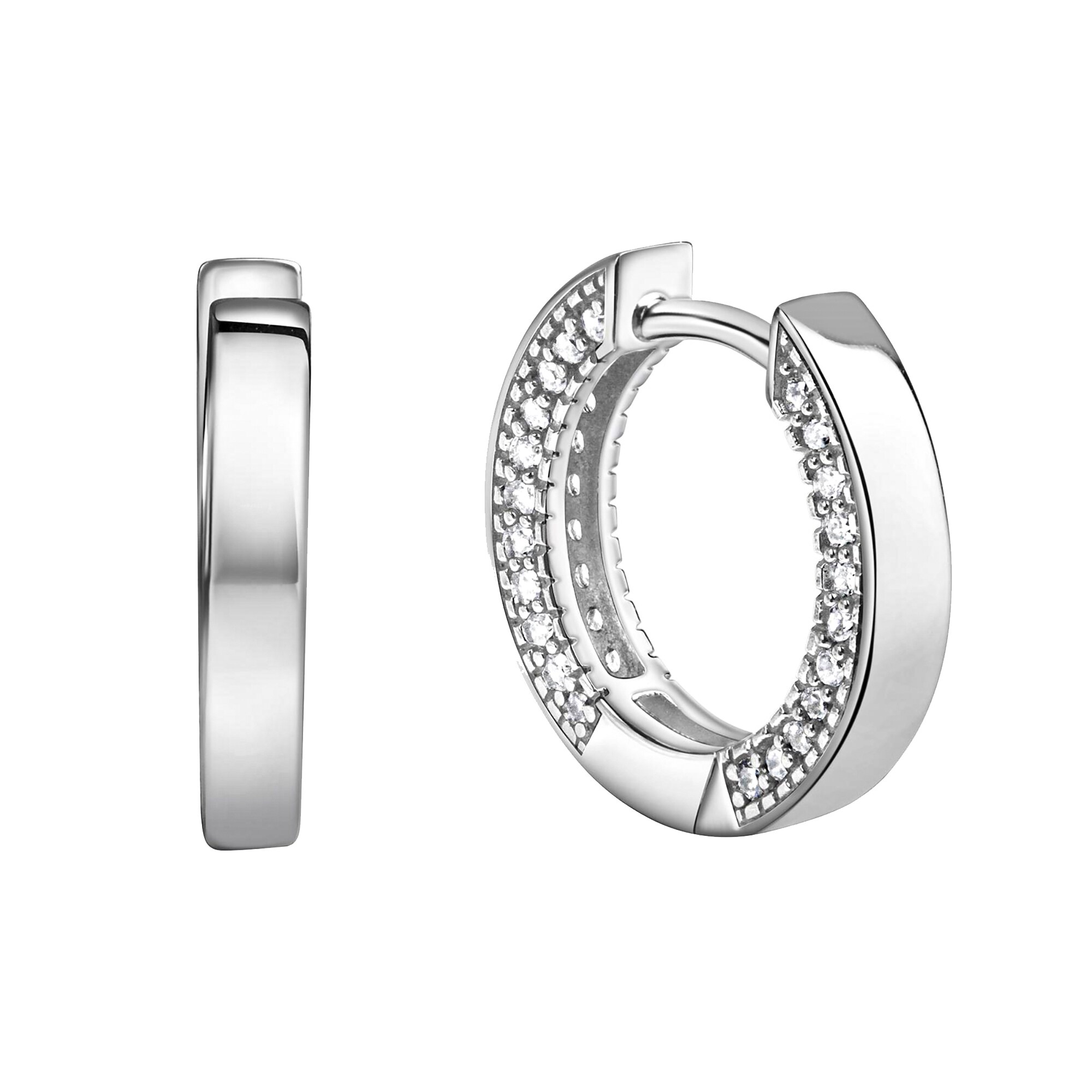 Celesta Silber Ohrringe Silber 925 rhodiniert mit 88 wei&szlig;en Zirkonia-Steinen - Bild 1