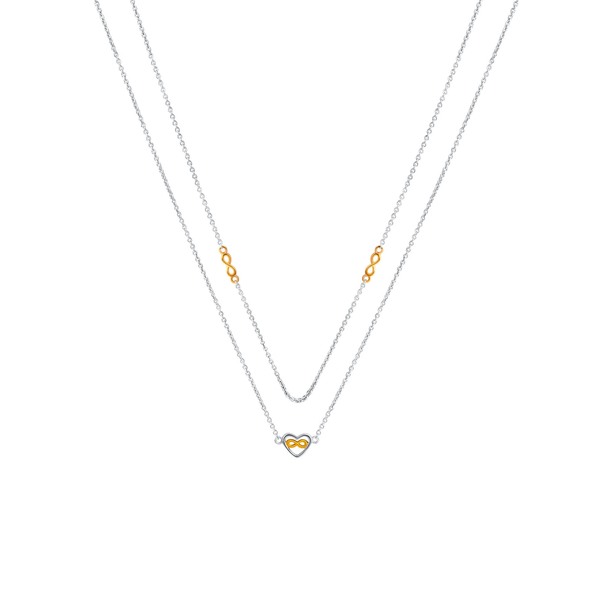 Zeeme Silber Halskette 925 Silber rhodiniert 2-farbig - Bild 1