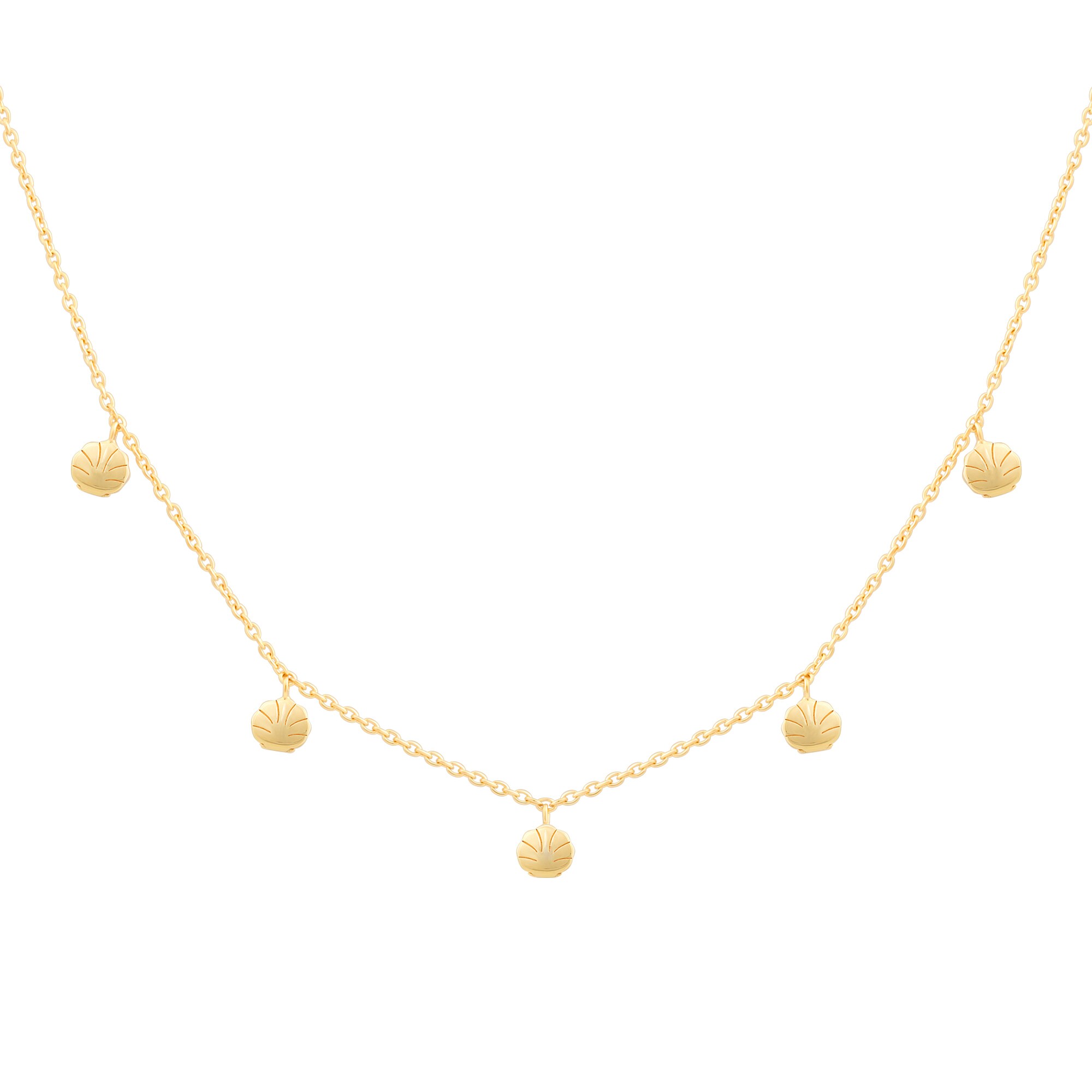 cai Halskette 925 Silber vergoldet mit Muschel Anh&auml;ngern - Bild 1