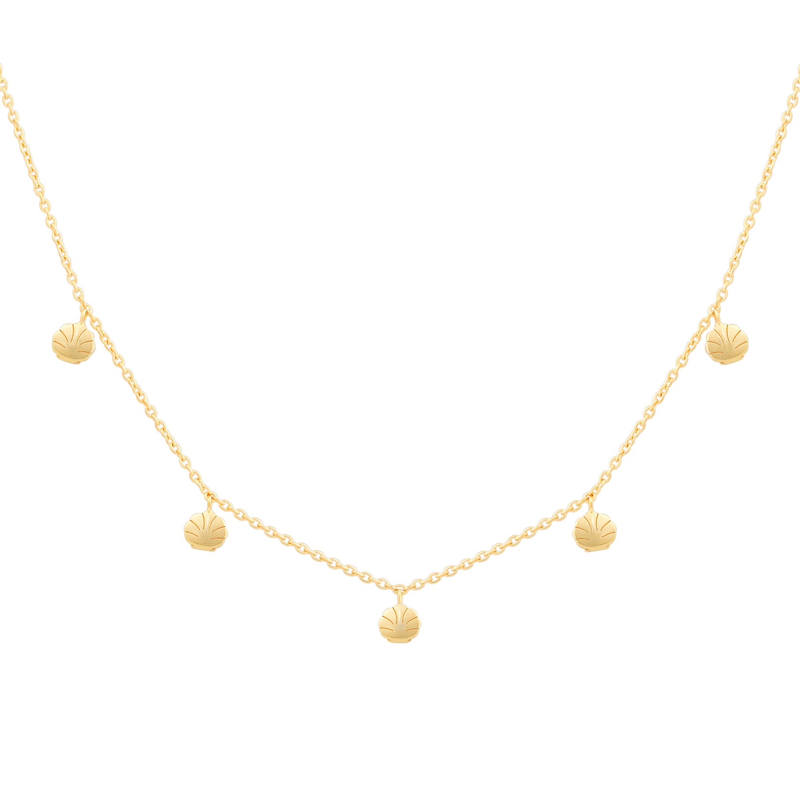 cai Halskette 925 Silber vergoldet mit Muschel Anhängern | 04006046402392