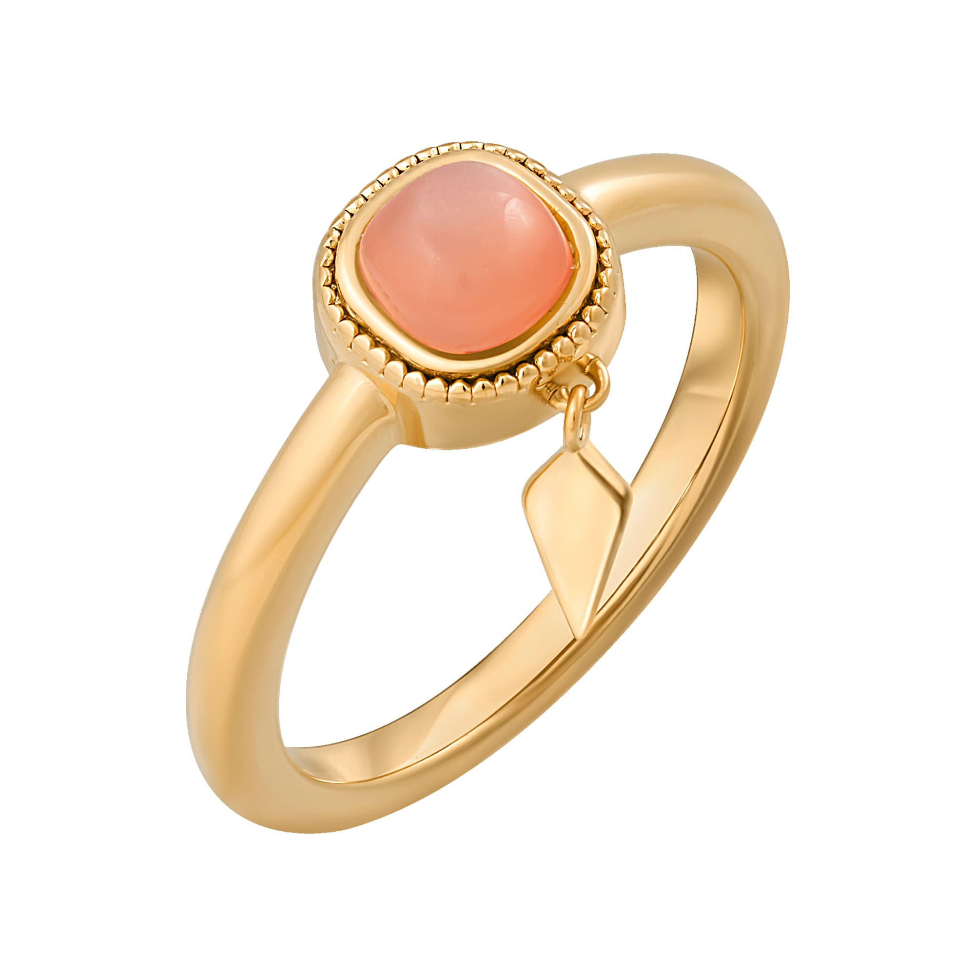 cai Ring 925 Silber vergoldet orange Mondstein - Bild 1