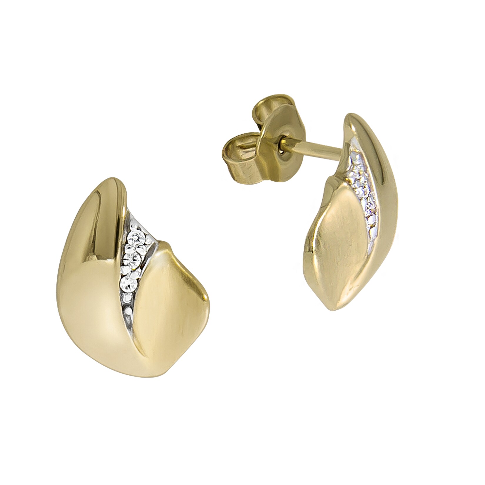 Fascination by Ellen K. Ohrstecker Gold 375 zweifarbig mit weißen Zirkonia-Steinen | 04006046364126