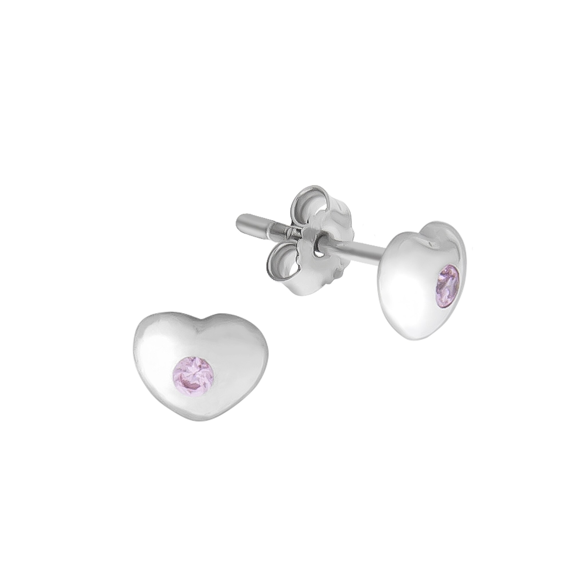 Zeeme for Kids Ohrringe 925 Sterling Silber Herz Zirkonia - Bild 1