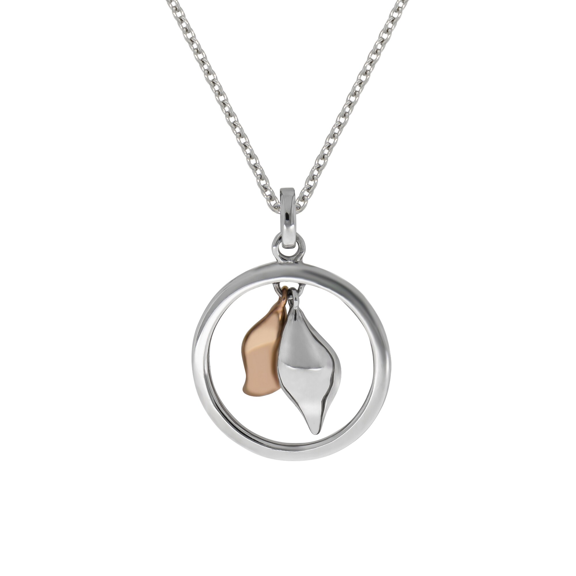 Zeeme Silber Halskette 925 Sterling Silber rhodiniert 2-farbig Tropfen - Bild 1