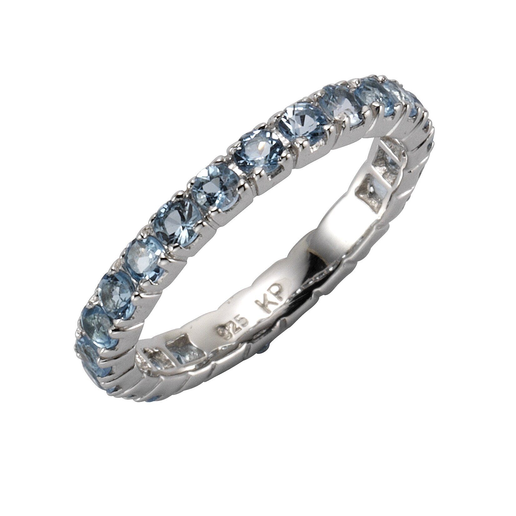 Zeeme Gemstones Ring Silber 925 rhodiniert mit 24x Blautopas (beh.)