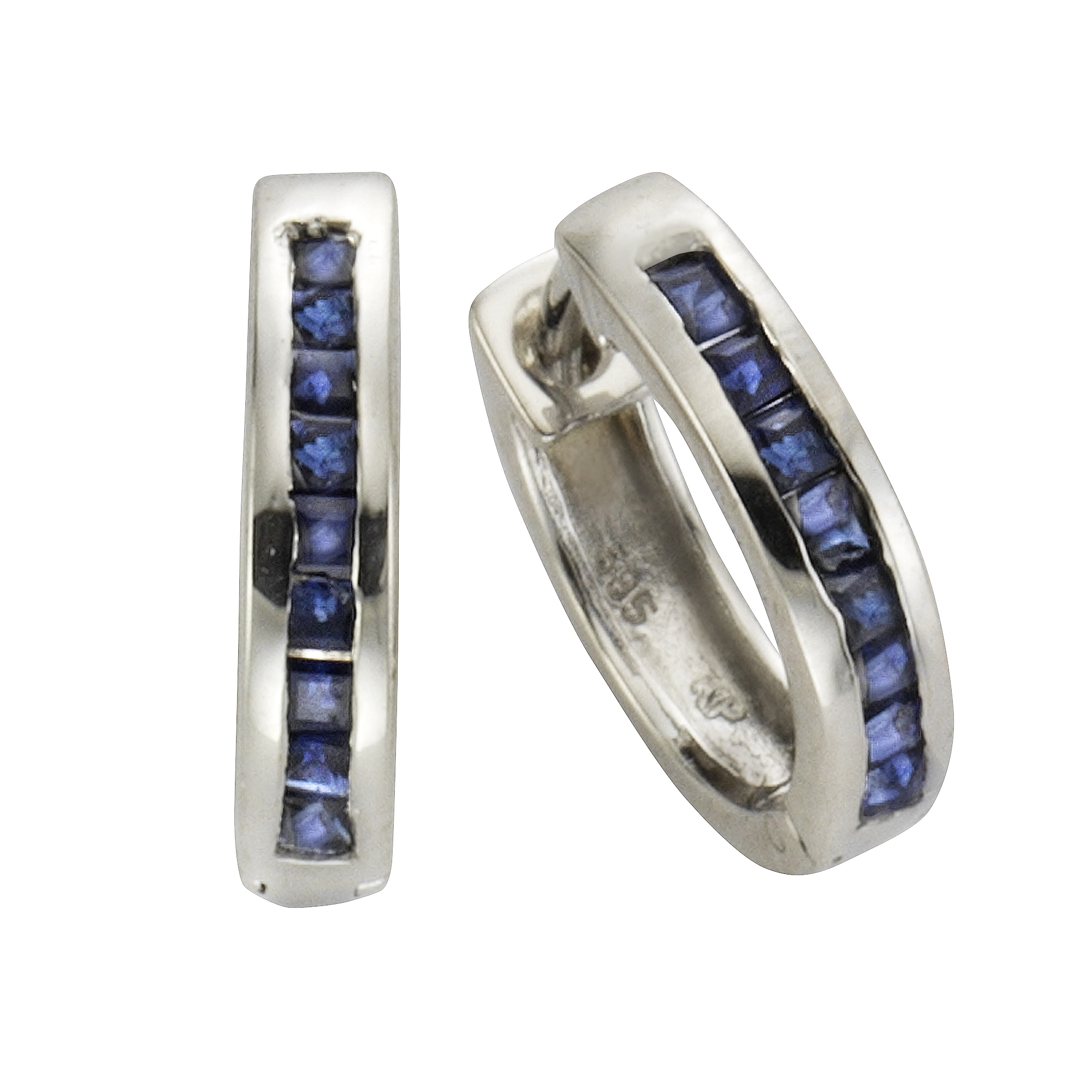 Fascination by Ellen K. Ohrringe Gold 585 mit echtem blauen Safir 12mm Durchmesser - Bild 1