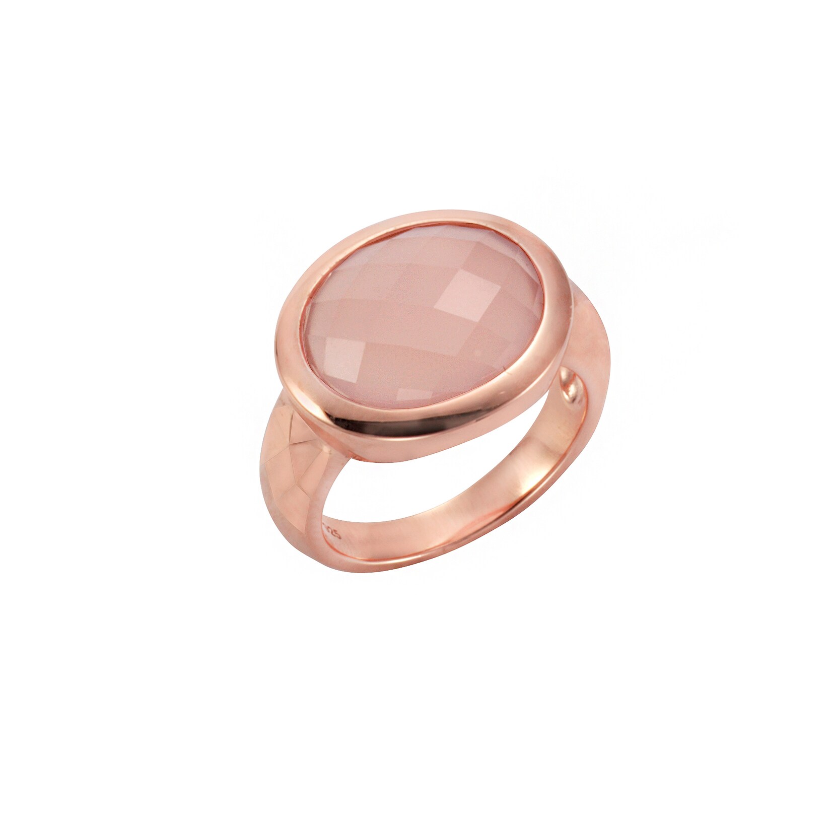 Jamelli Ring 925 Silber rosé vergoldet mit Chalcedon
