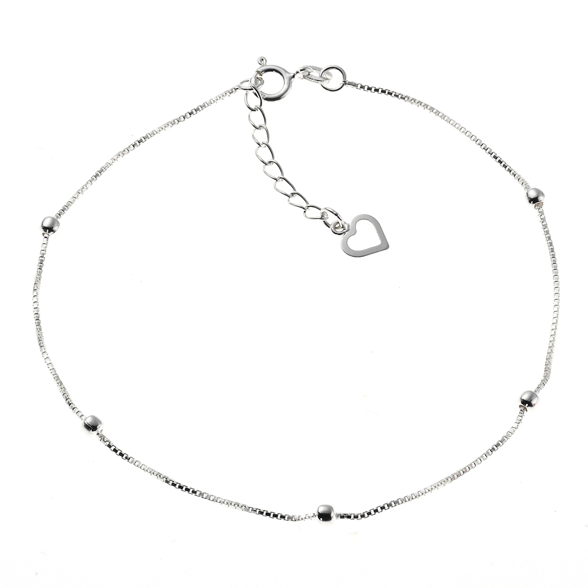 Zeeme Basic Fu&szlig;kette Silber 925 mit Herz-Motiv 22,5+2cm lang - Bild 1