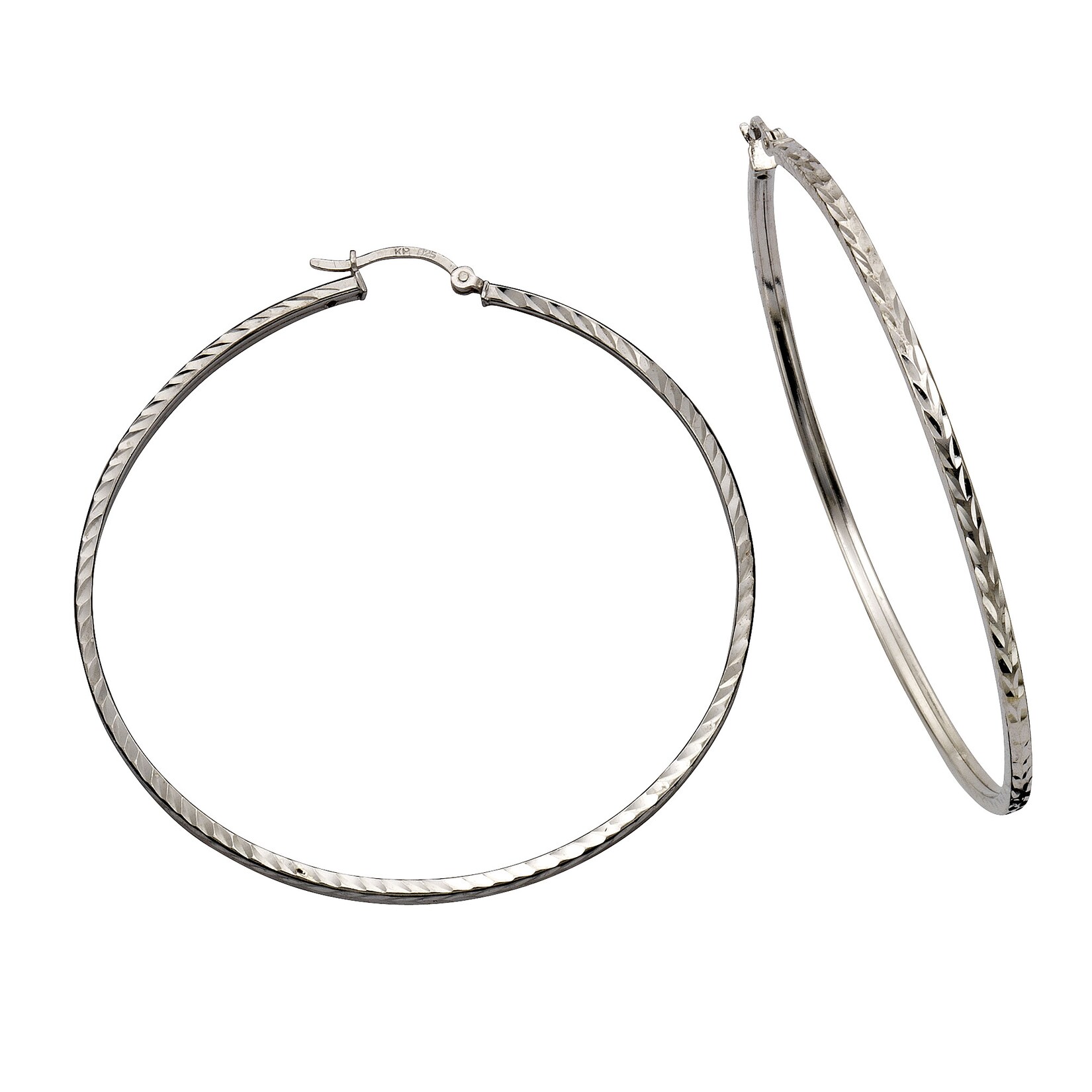 Celesta Silber Creolen 925 Silber rhodiniert 6,0cm | 04006046255868