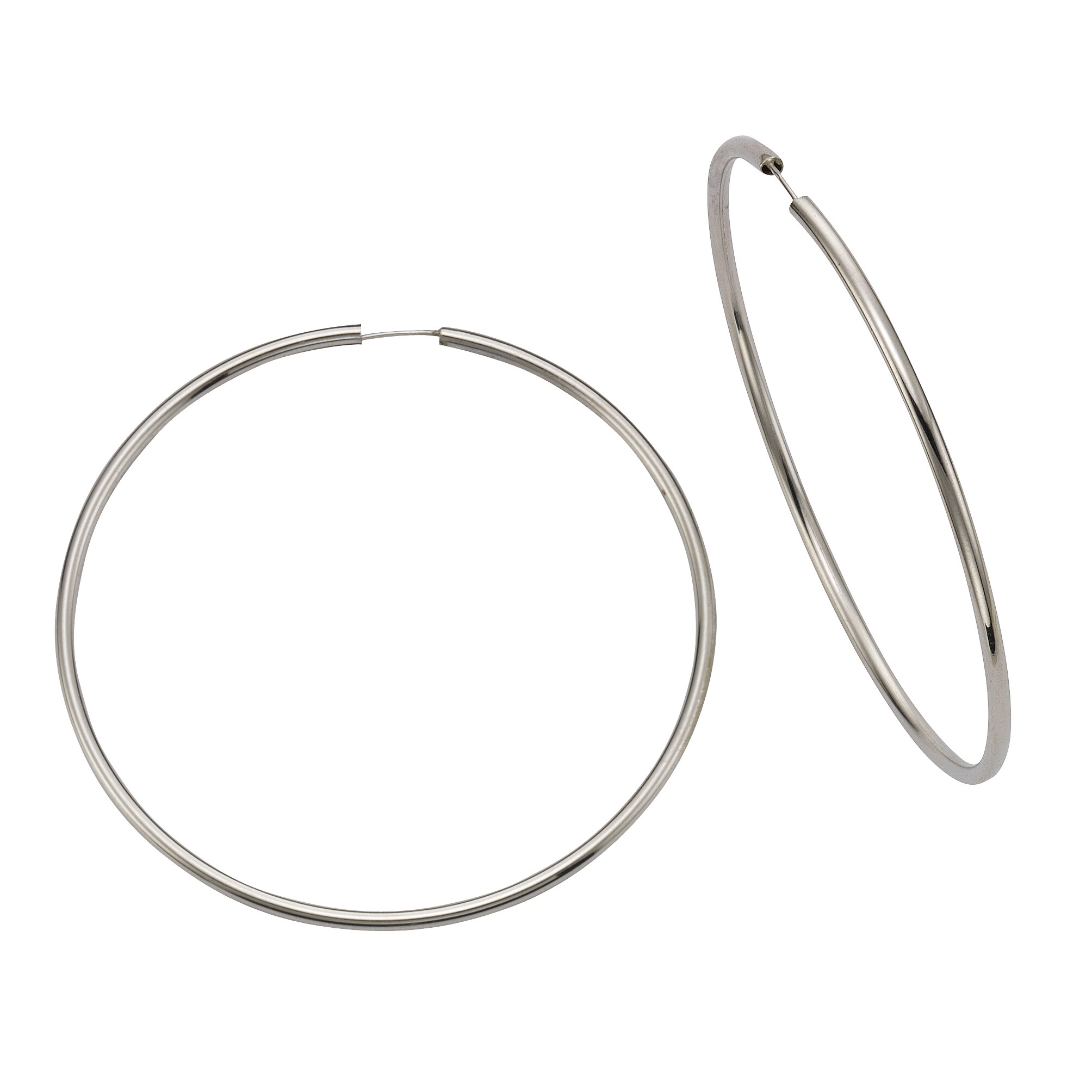 Celesta Silber Creolen 925 Silber rhodiniert 6,0cm - Bild 1