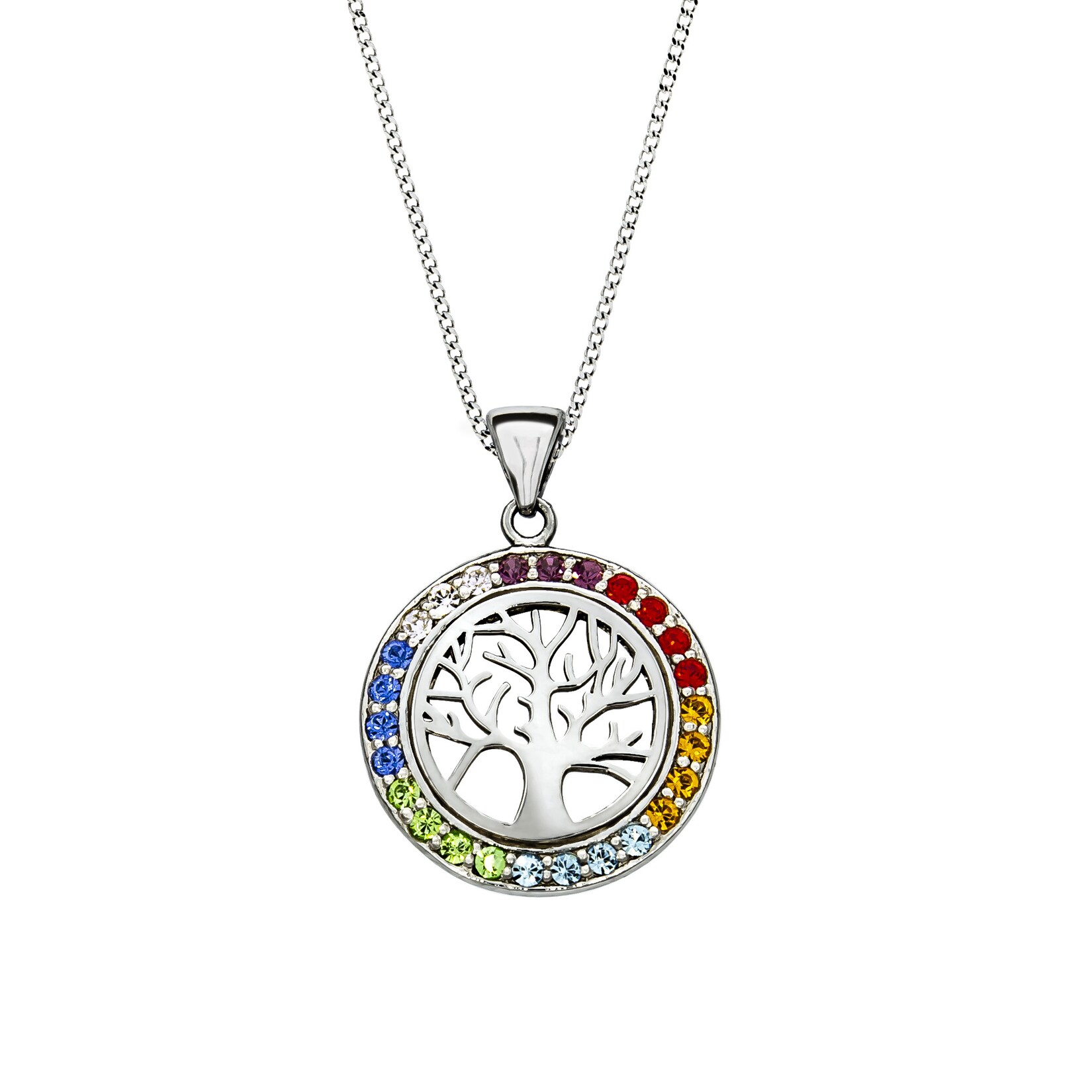Zeeme Silber Halskette Silber 925 rhodiniert mit Lebensbaum-Motiv