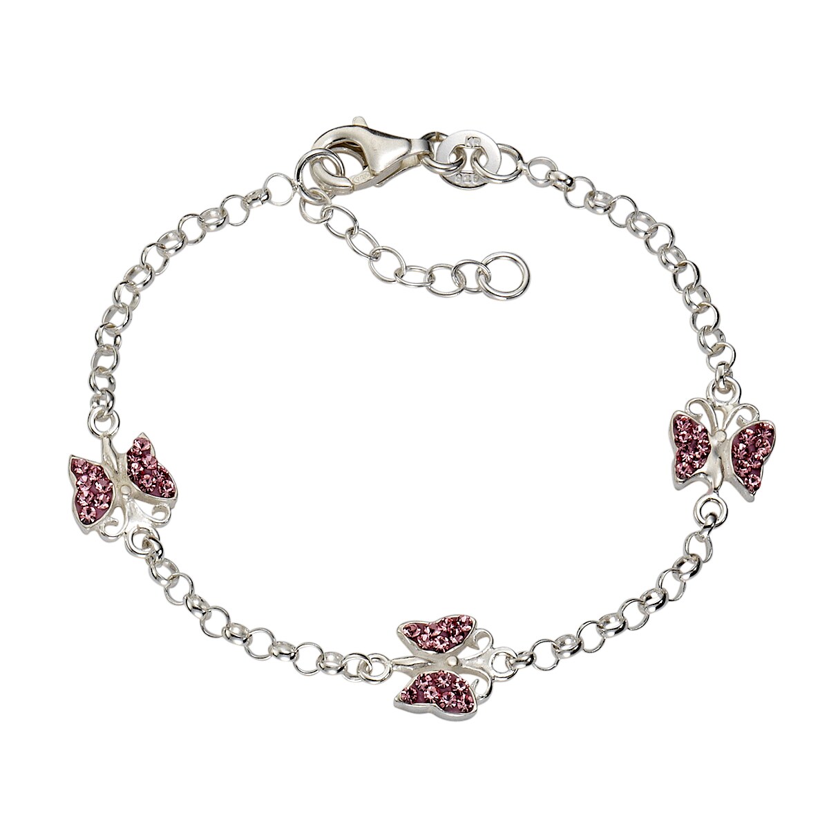 Zeeme for Kids Armband 925 Sterling Silber Kristall pink - Bild 1
