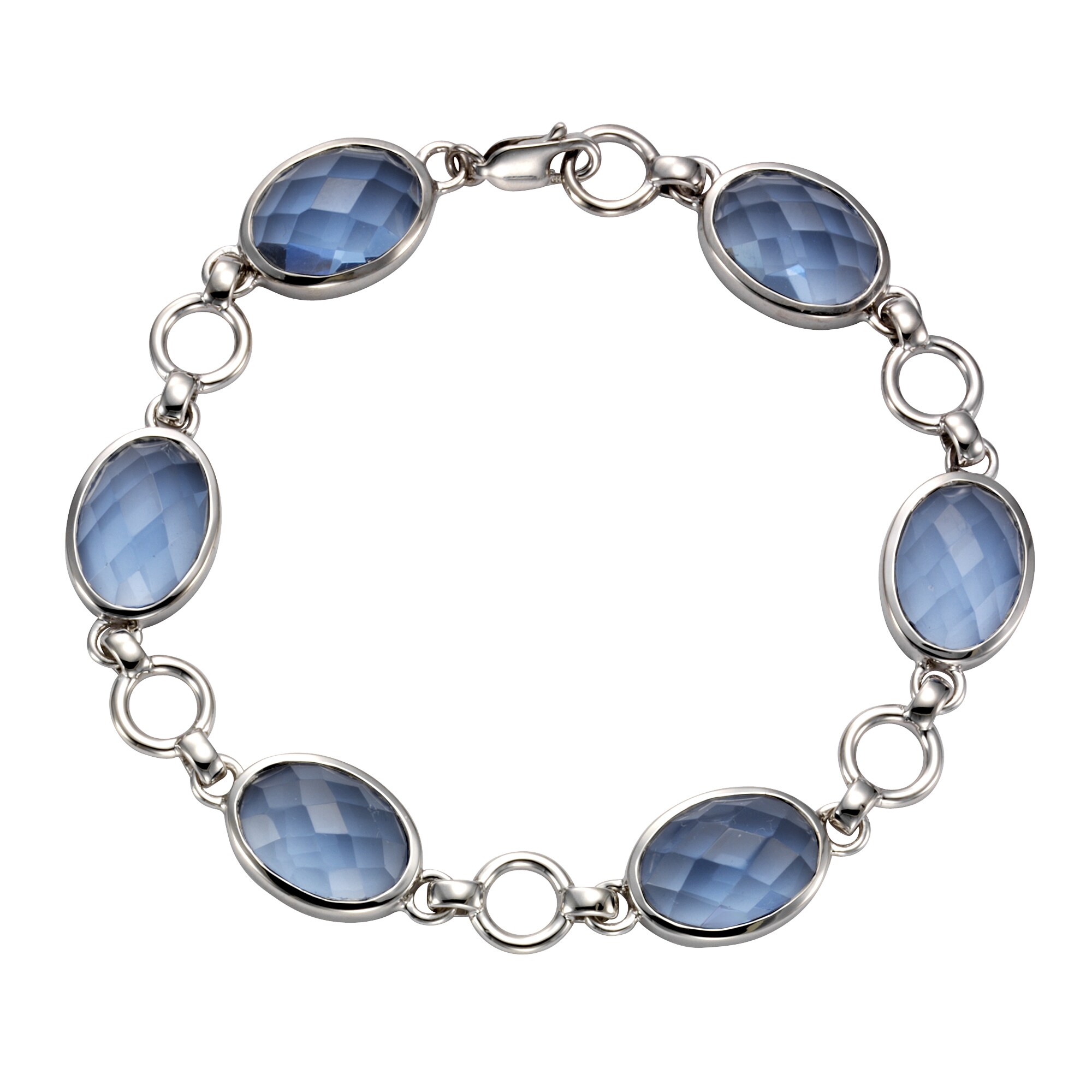 Jamelli Armband 925 Silber rhodiniert Quarz blau (beh.) - Bild 1